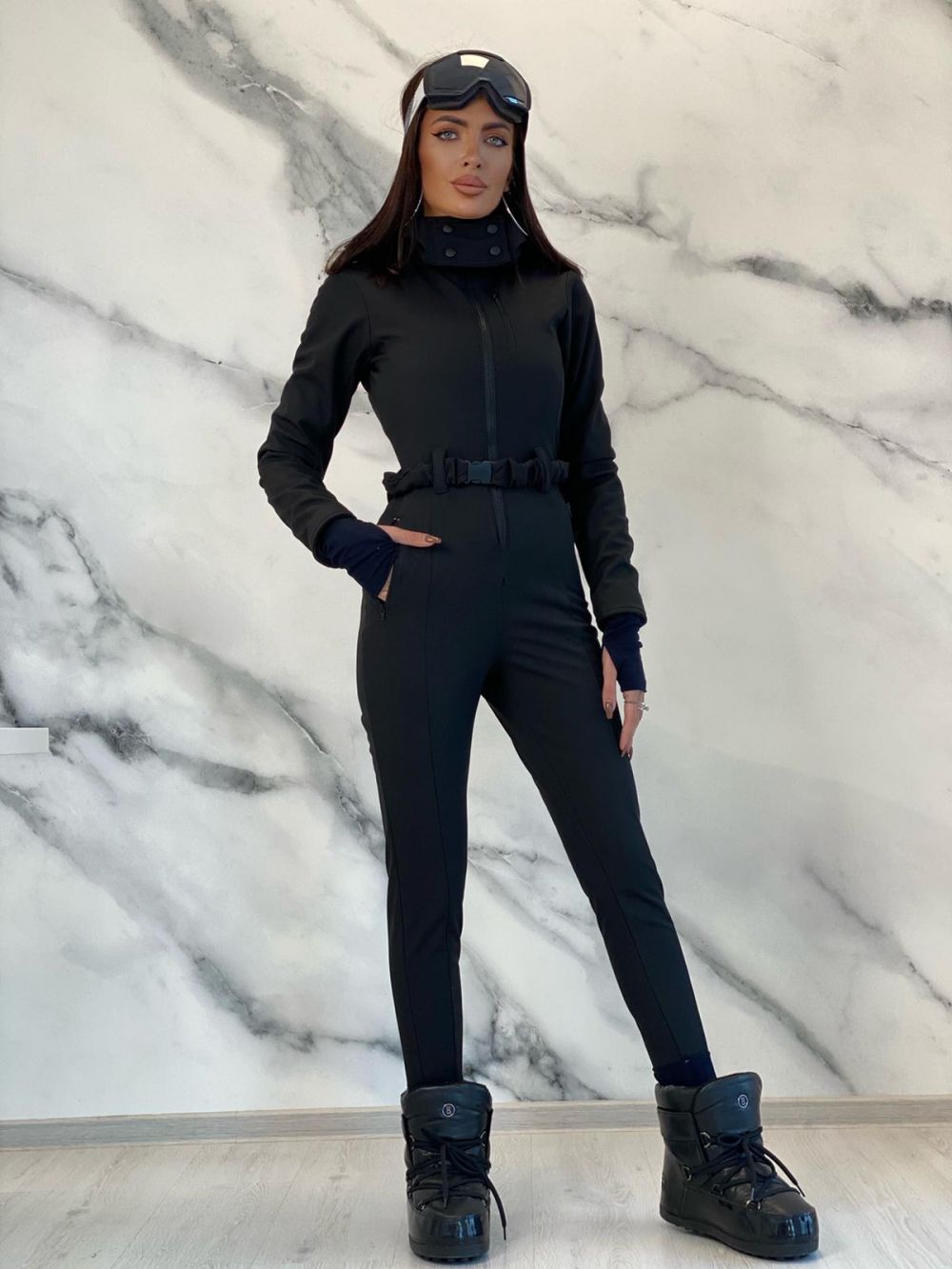 Черен спортен скиорски костюм Anodys Bogas