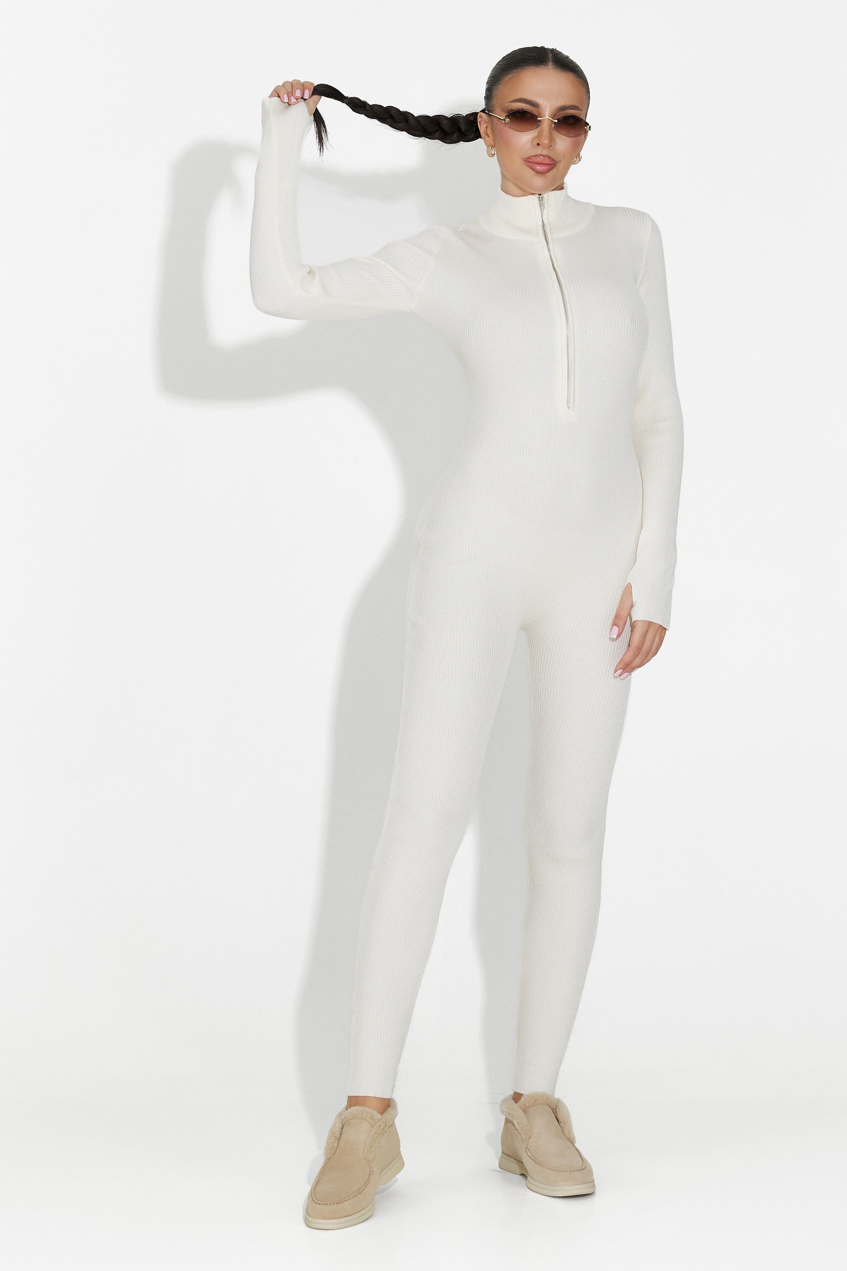 Кежуал дамски късмон в бежово Elivra Bogas