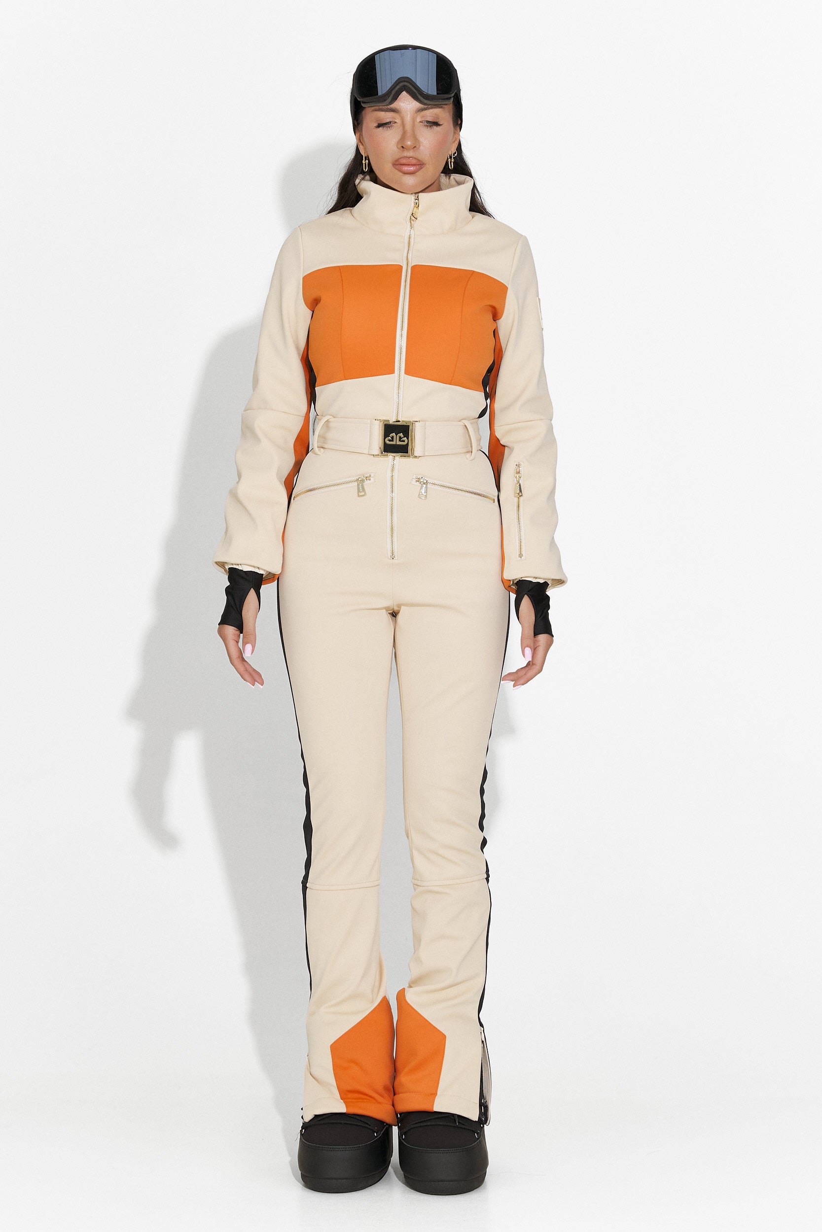 Спортно-елегантен бежов скиорски костюм Vernoa Bogas