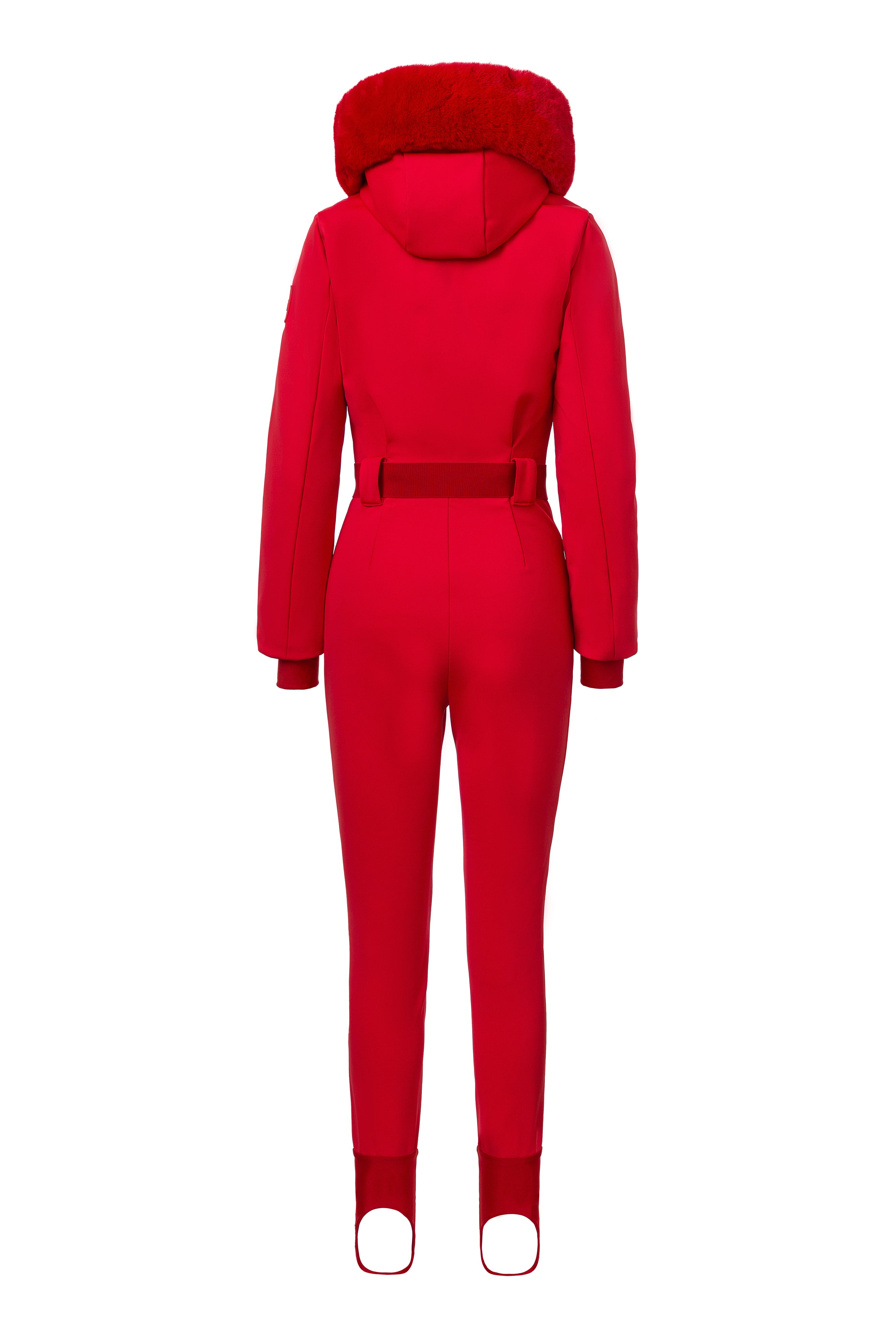 Спортна червена ски облекло на Фросина Богас