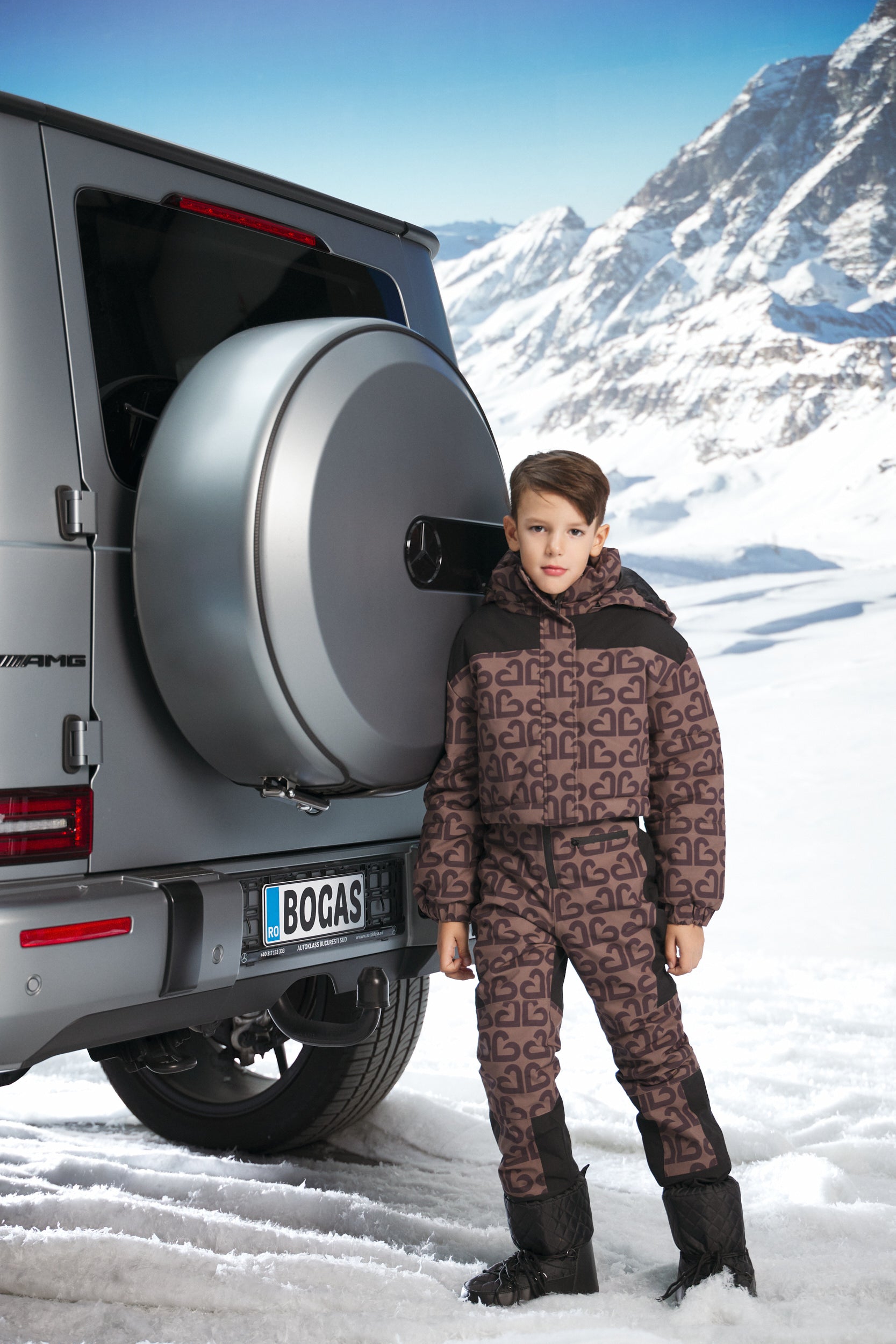 Ски облекло за деца в кафяво Alisone Bogas