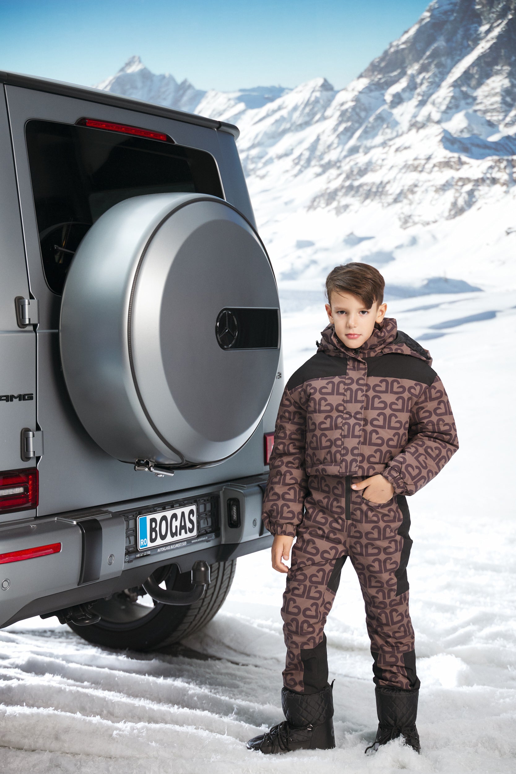 Ски облекло за деца в кафяво Alisone Bogas