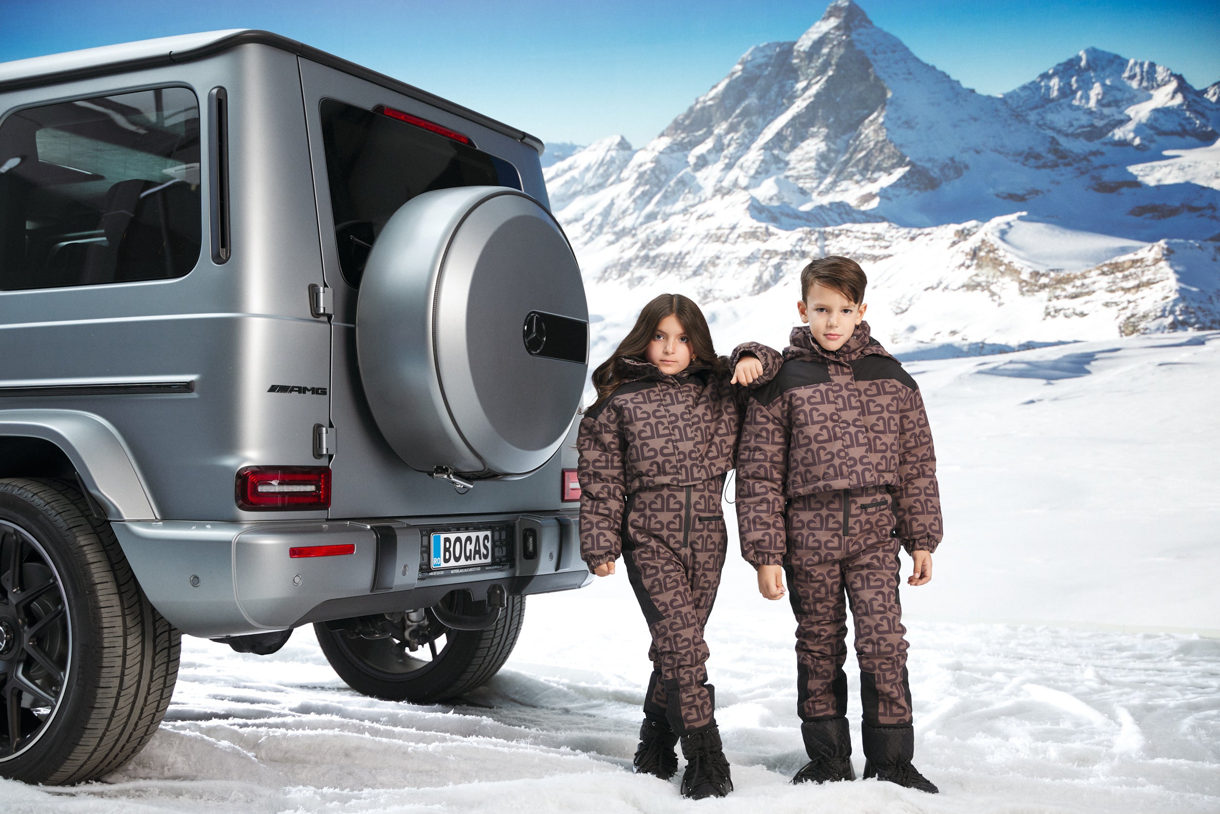 Ски облекло за деца в кафяво Alisone Bogas