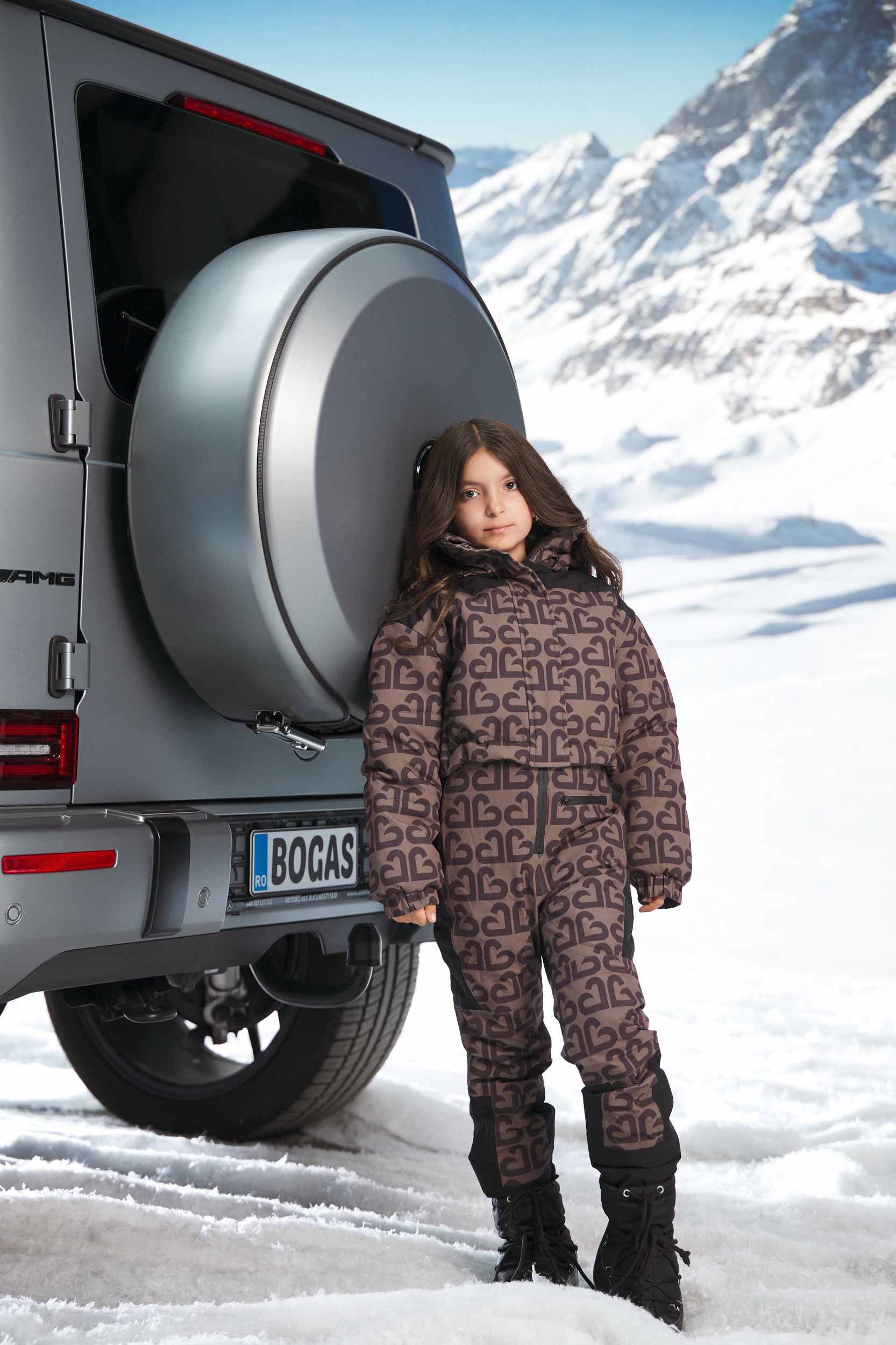 Ски облекло за деца в кафяво Alisone Bogas