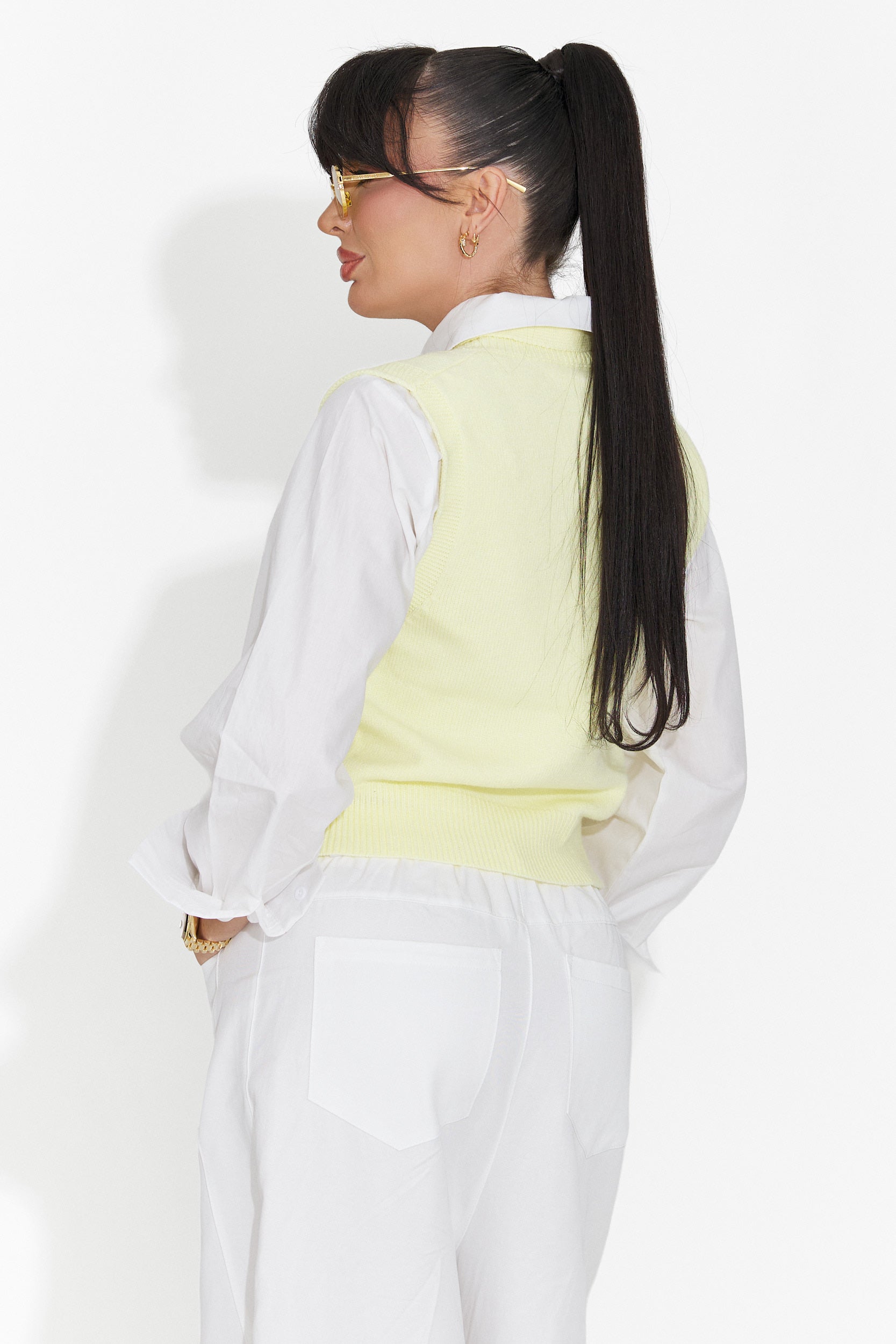 Комплект от 3 части риза + жилетка + жълта вратовръзка Tasiana Bogas