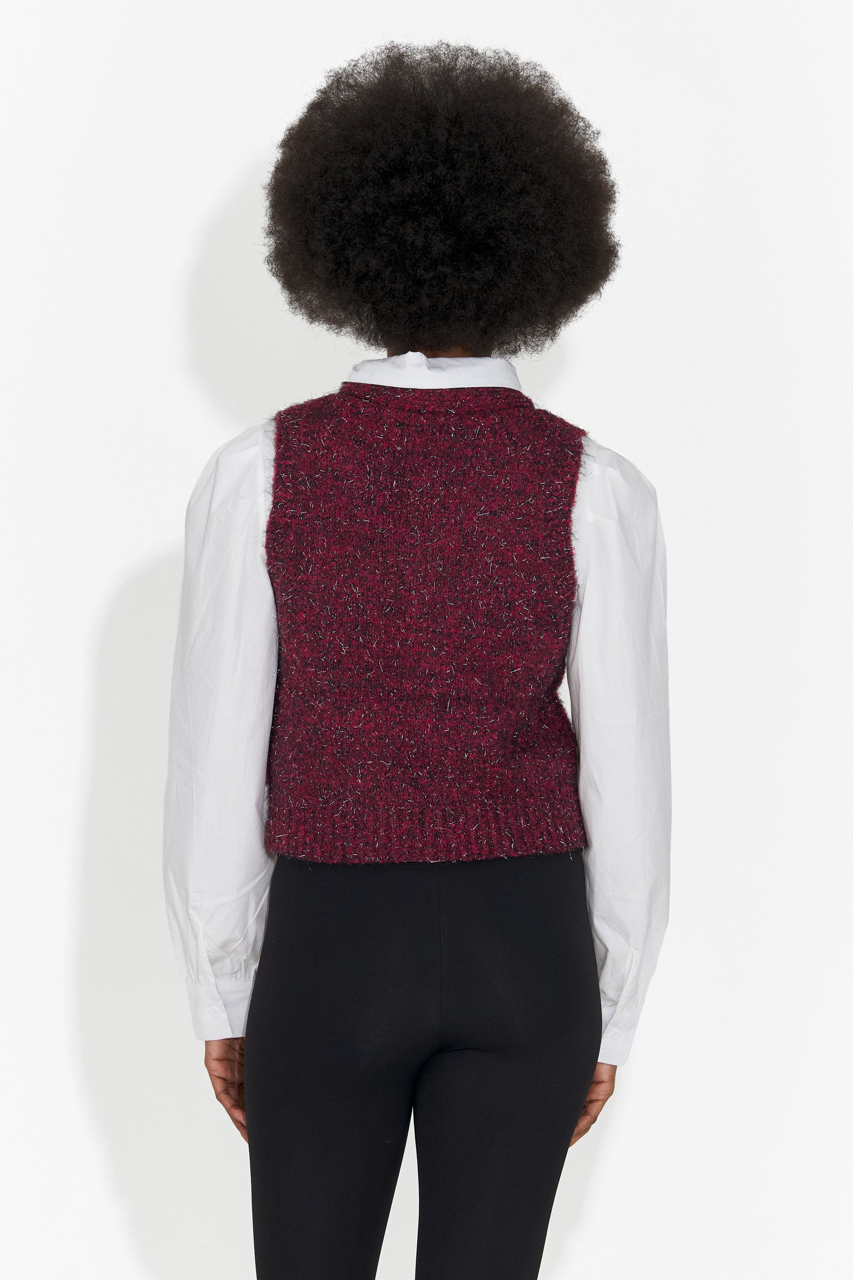 Комплект от 3 части риза + жилетка + вратовръзка бордо Изаура Богас