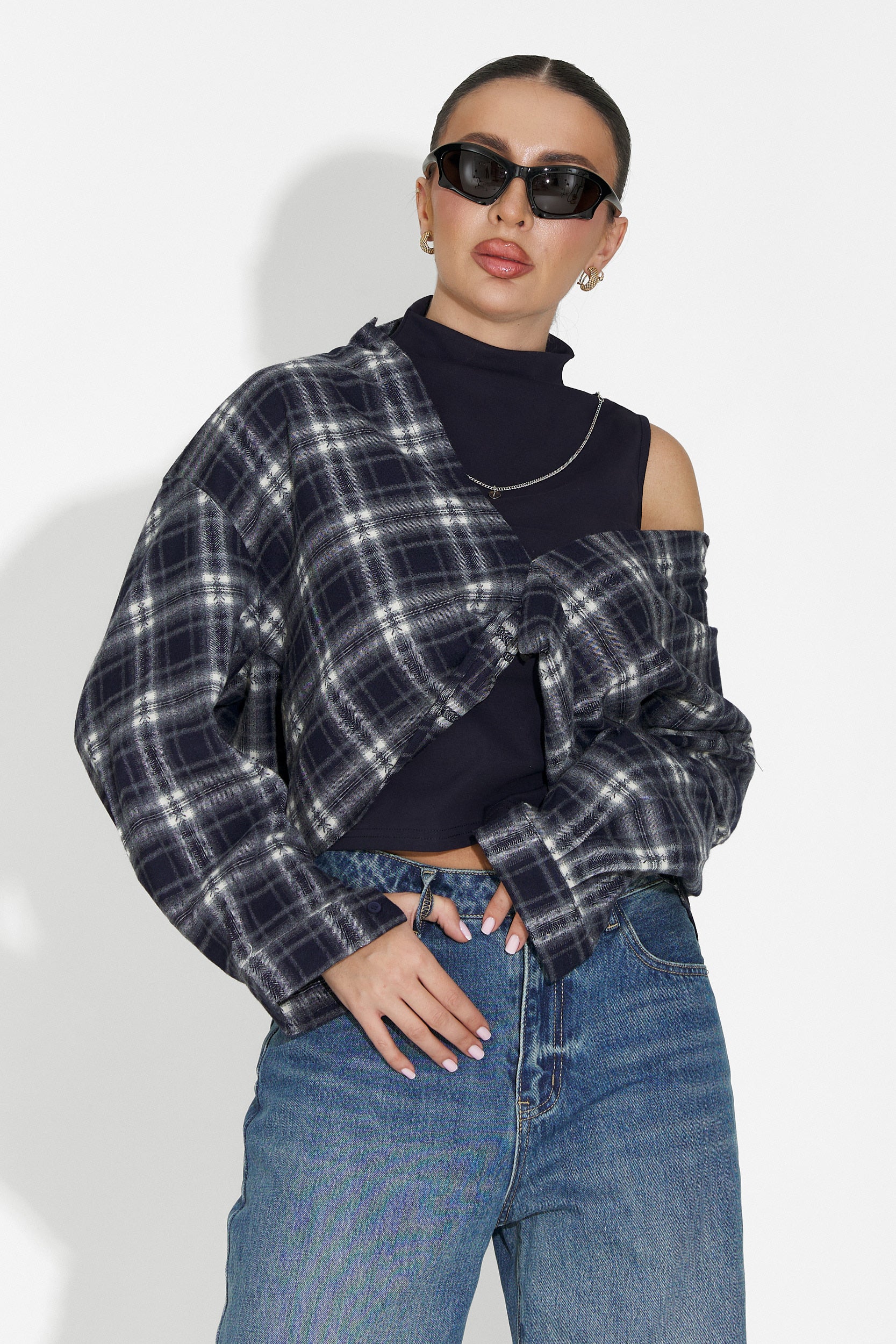 Комплект дамска риза + тъмносин потник Noielia Bogas