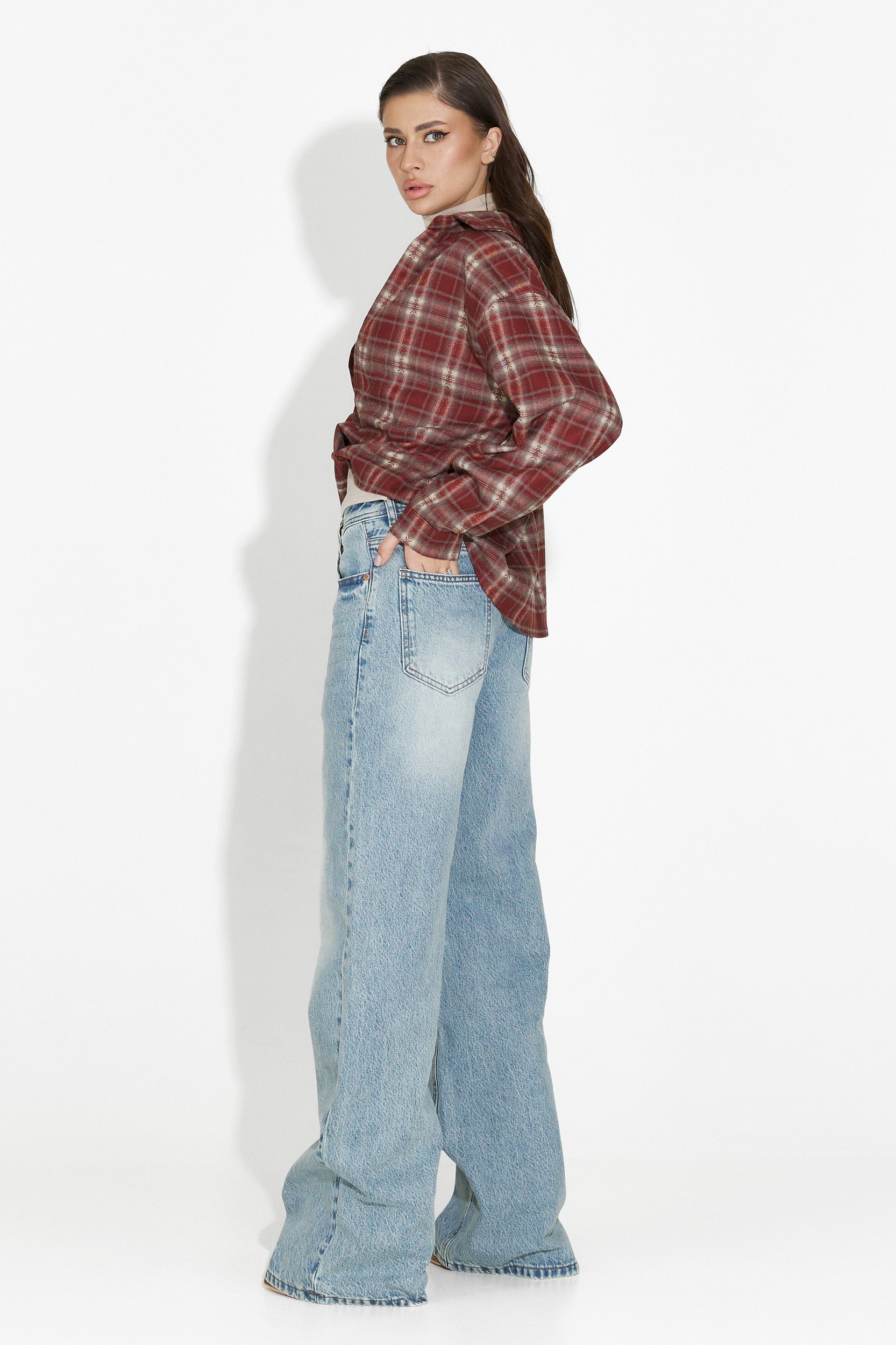 Комплект дамска риза + потник в бордо Noielia Bogas