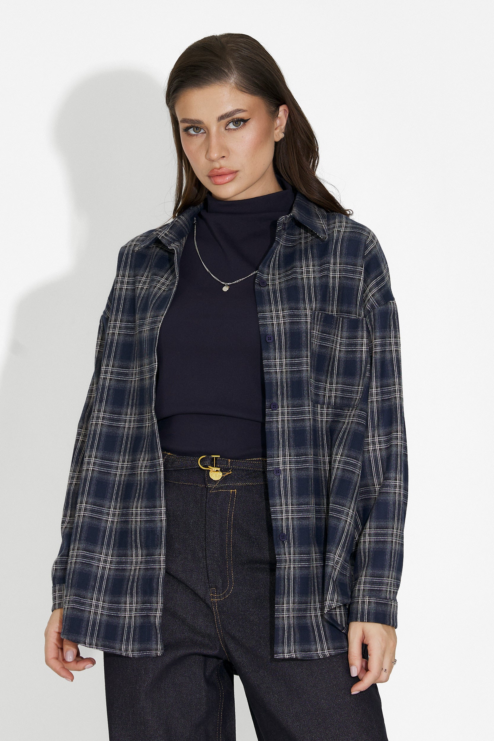 Комплект дамска риза + потник в тъмносиньо Arlete Bogas