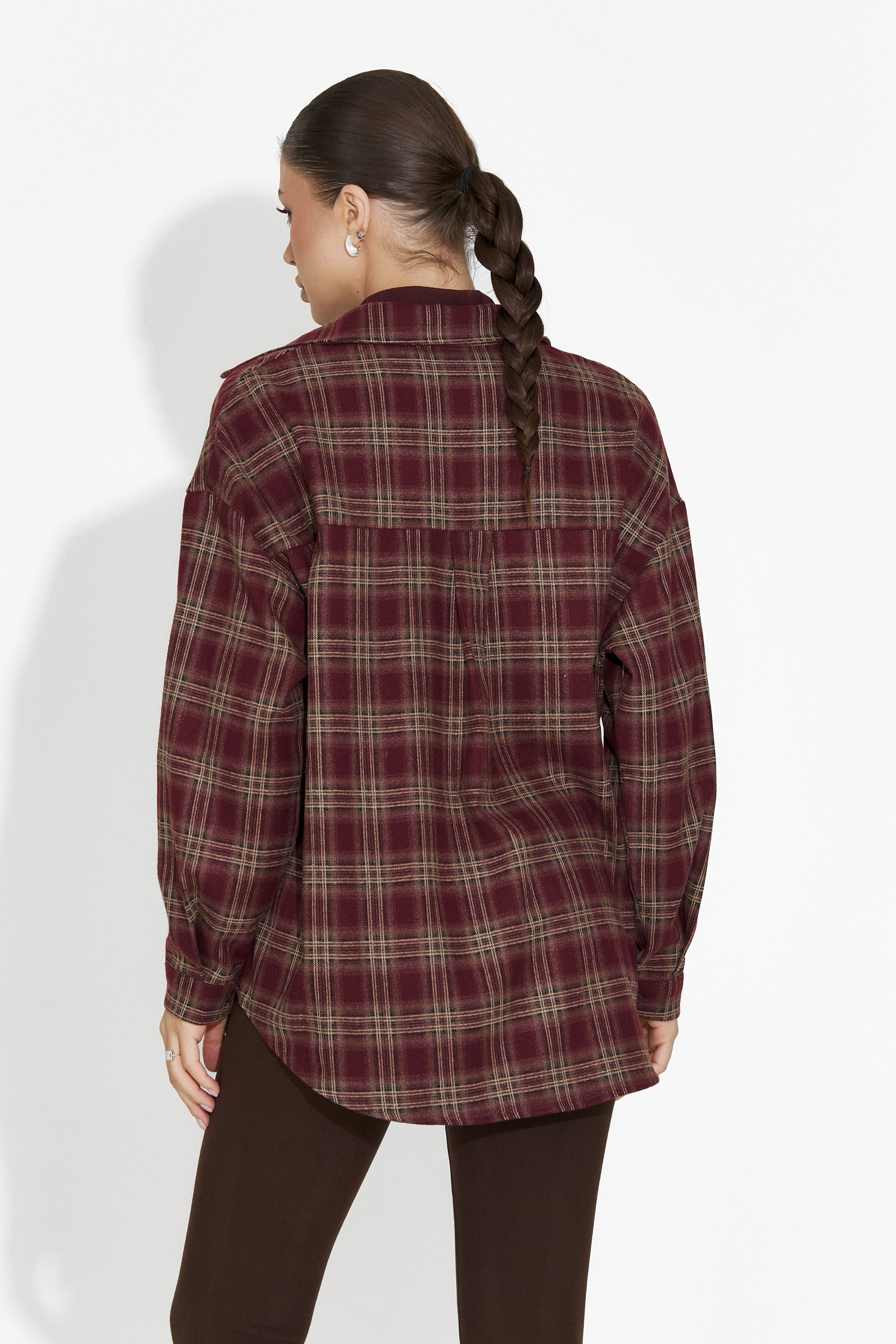 Комплект дамска риза + потник в бордо Arlete Bogas