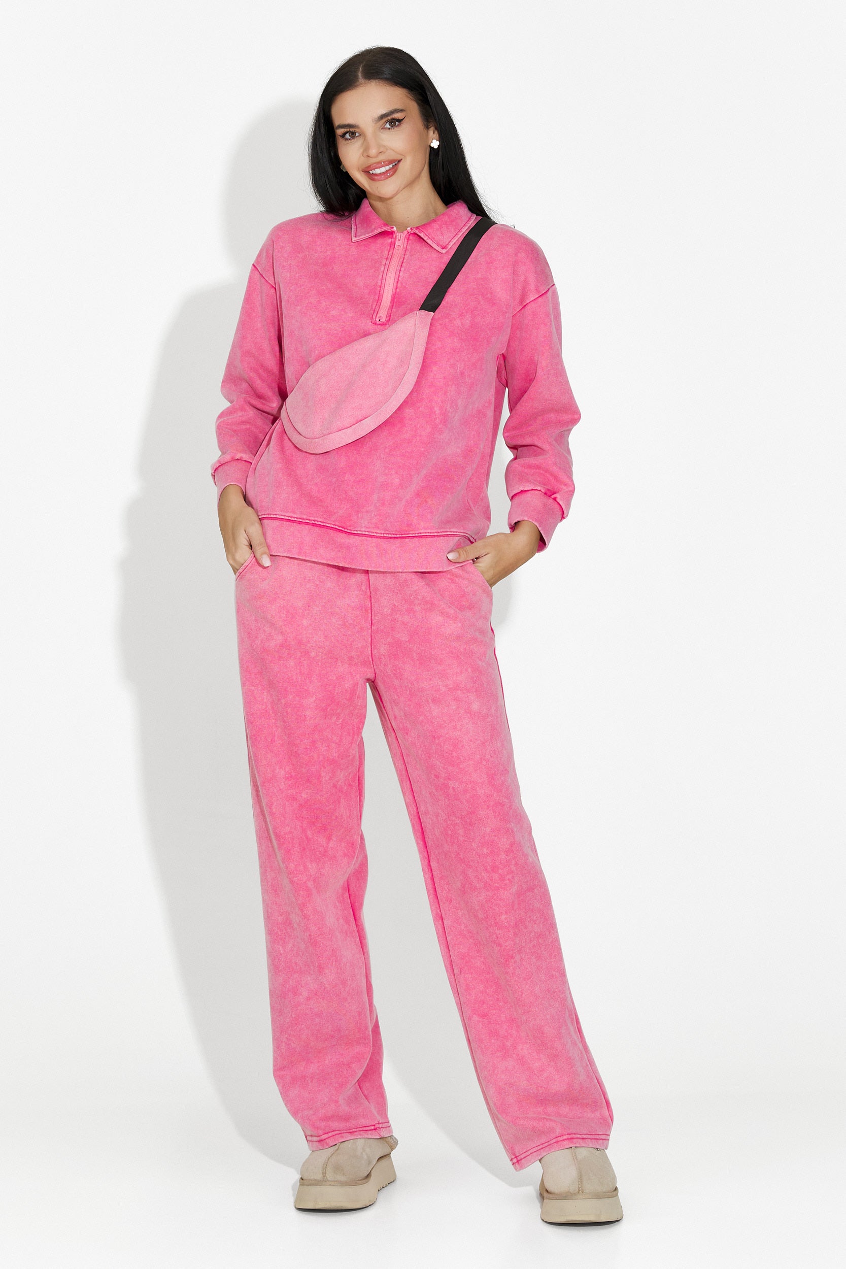 Дамско кежуал облекло за тренировка в розово Dionea Bogas