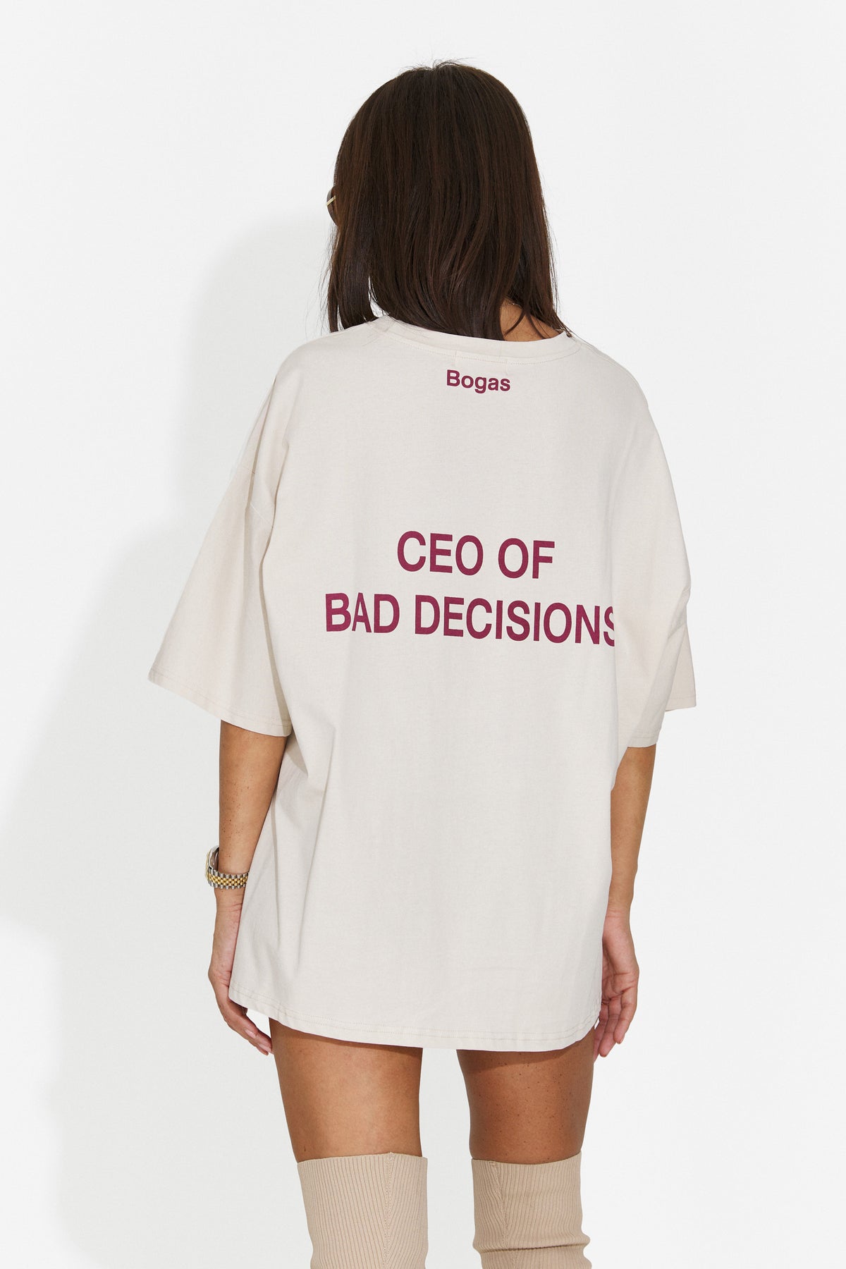 Tricou casual crem Vonenouna Bogas
