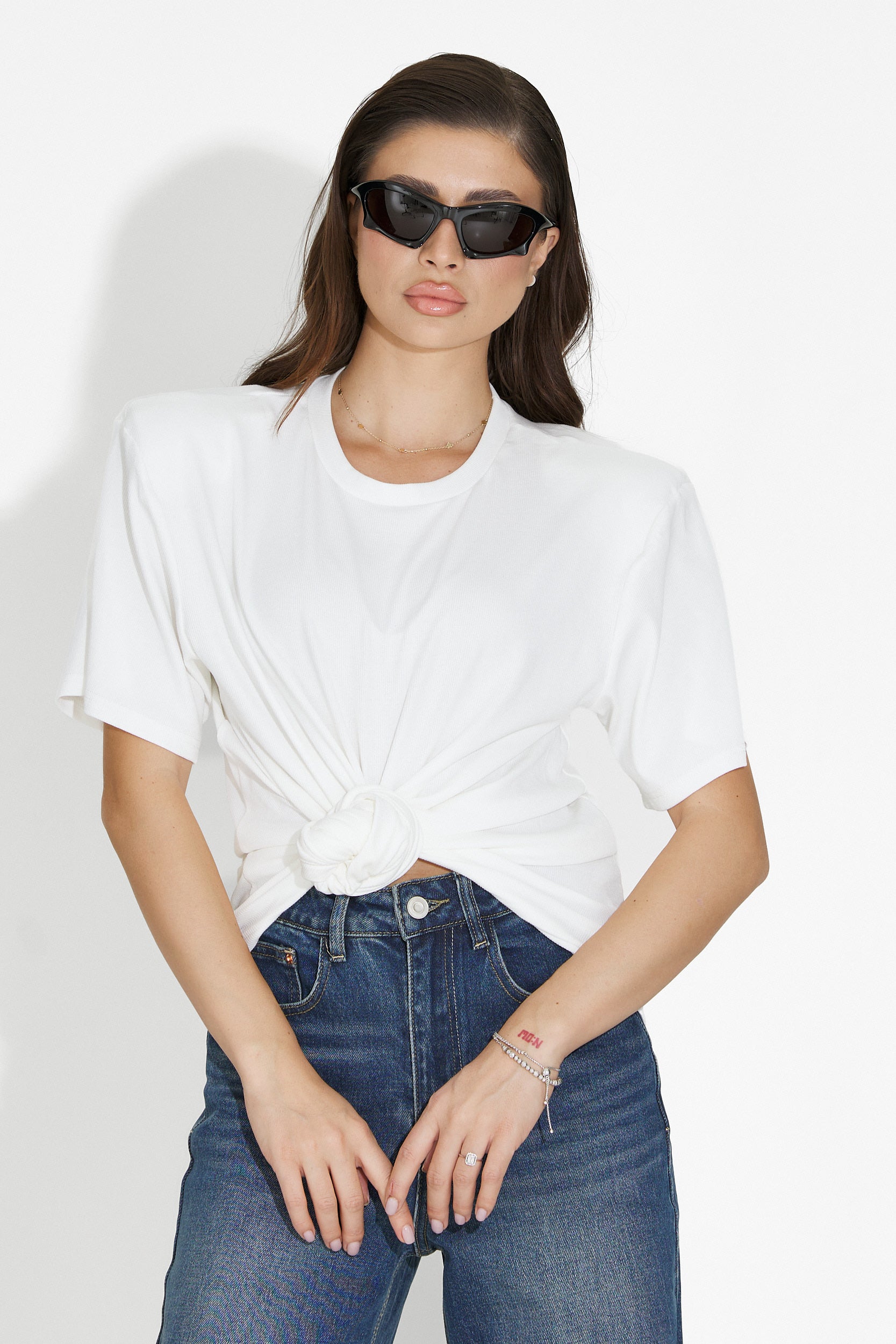 Бяла дамска ежедневна блуза Norelia Bogas