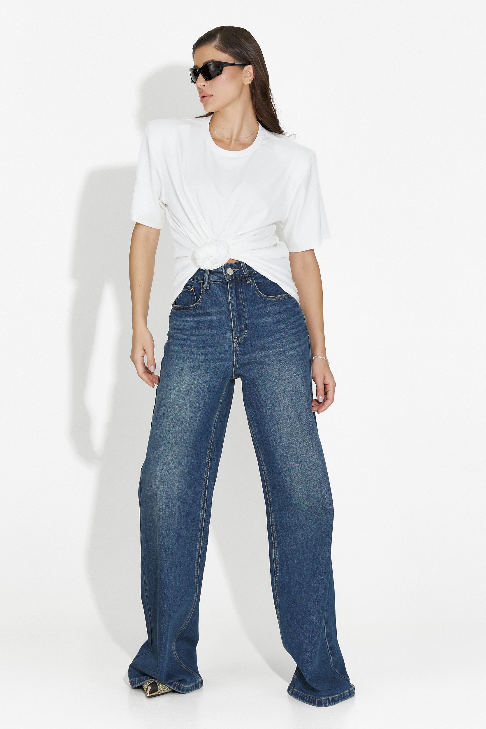 Бяла дамска ежедневна блуза Norelia Bogas