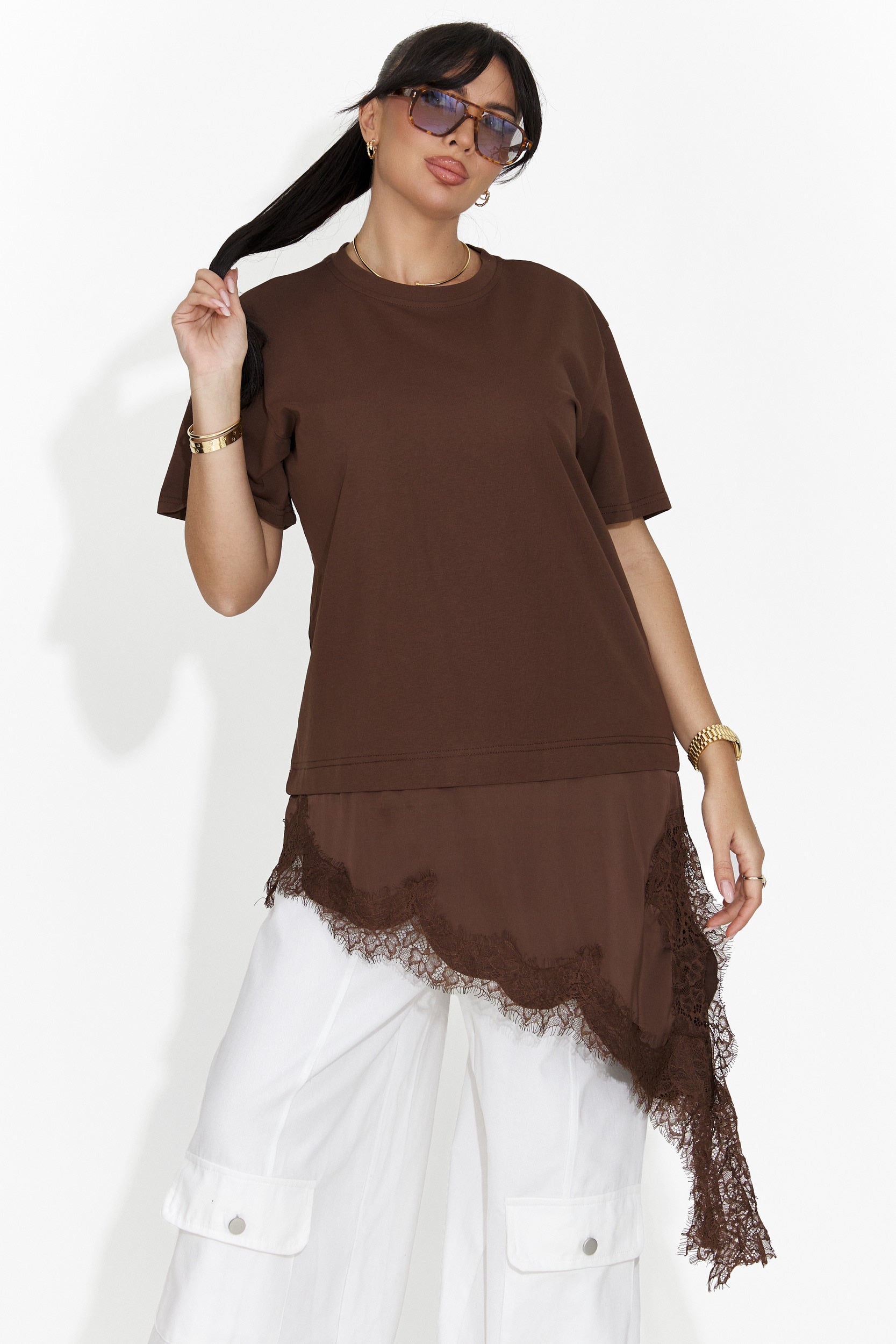 Дамска ежедневна кафява тениска Arkana Bogas