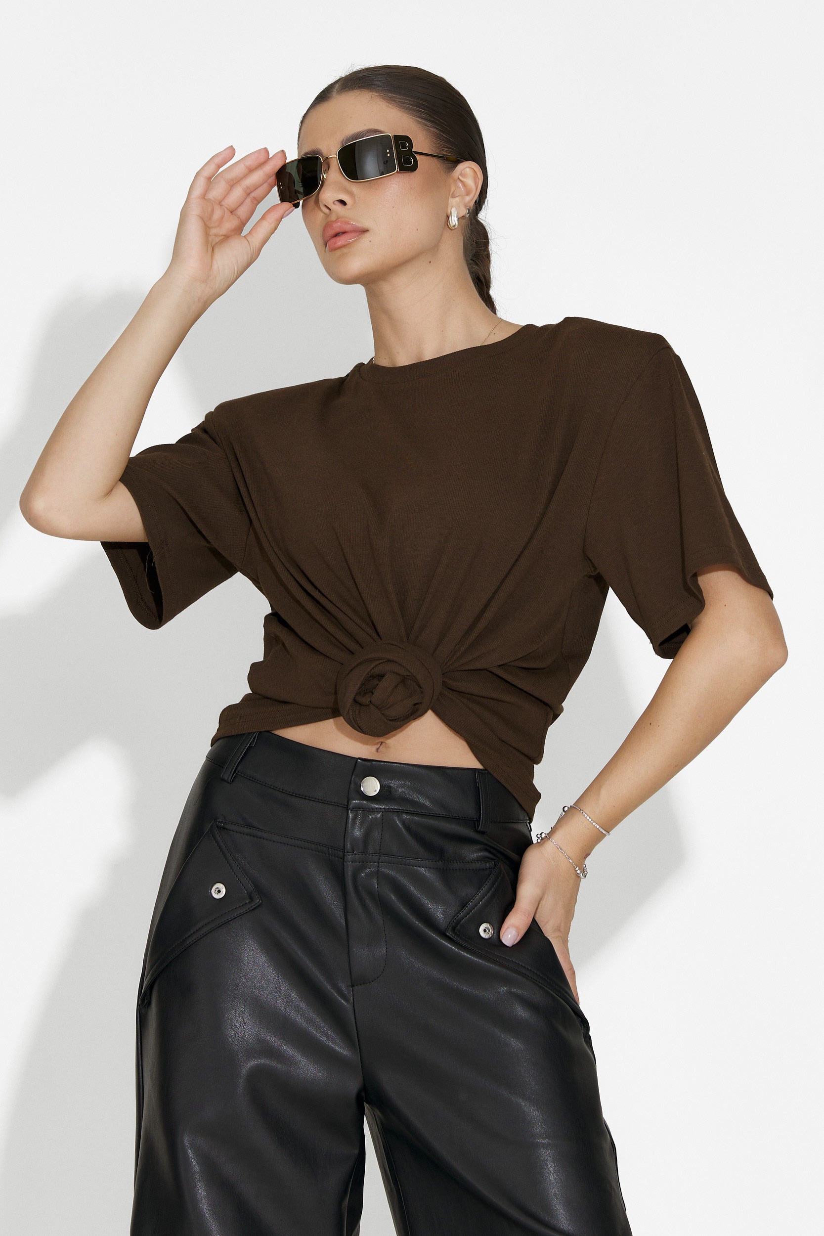 Кафява дамска блуза за ежедневие Norelia Bogas