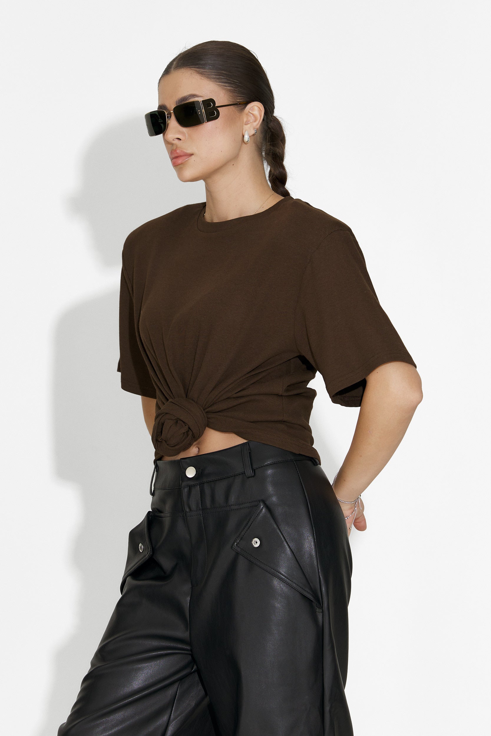 Кафява дамска блуза за ежедневие Norelia Bogas