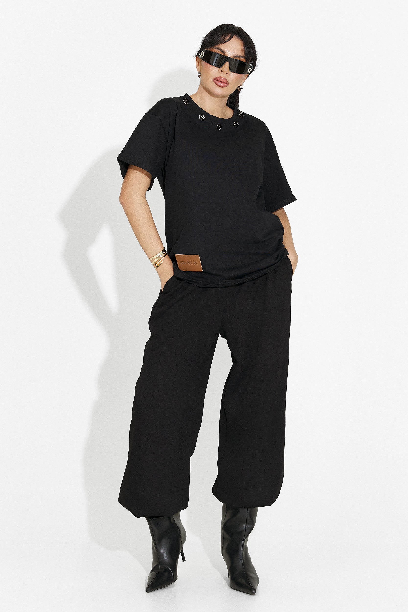 Дамска ежедневна черна тениска Arilea Bogas