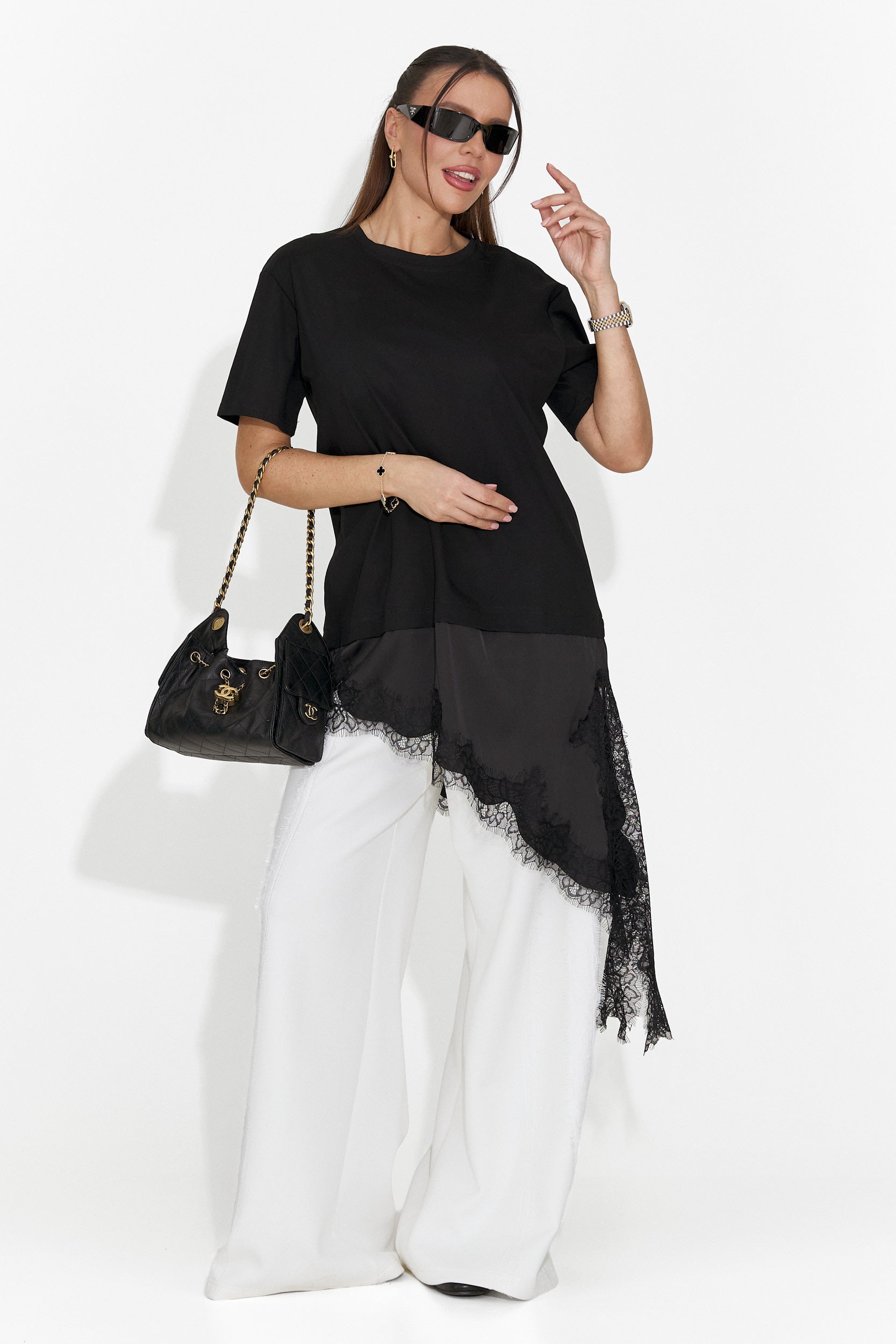 Дамска ежедневна черна тениска Arkana Bogas