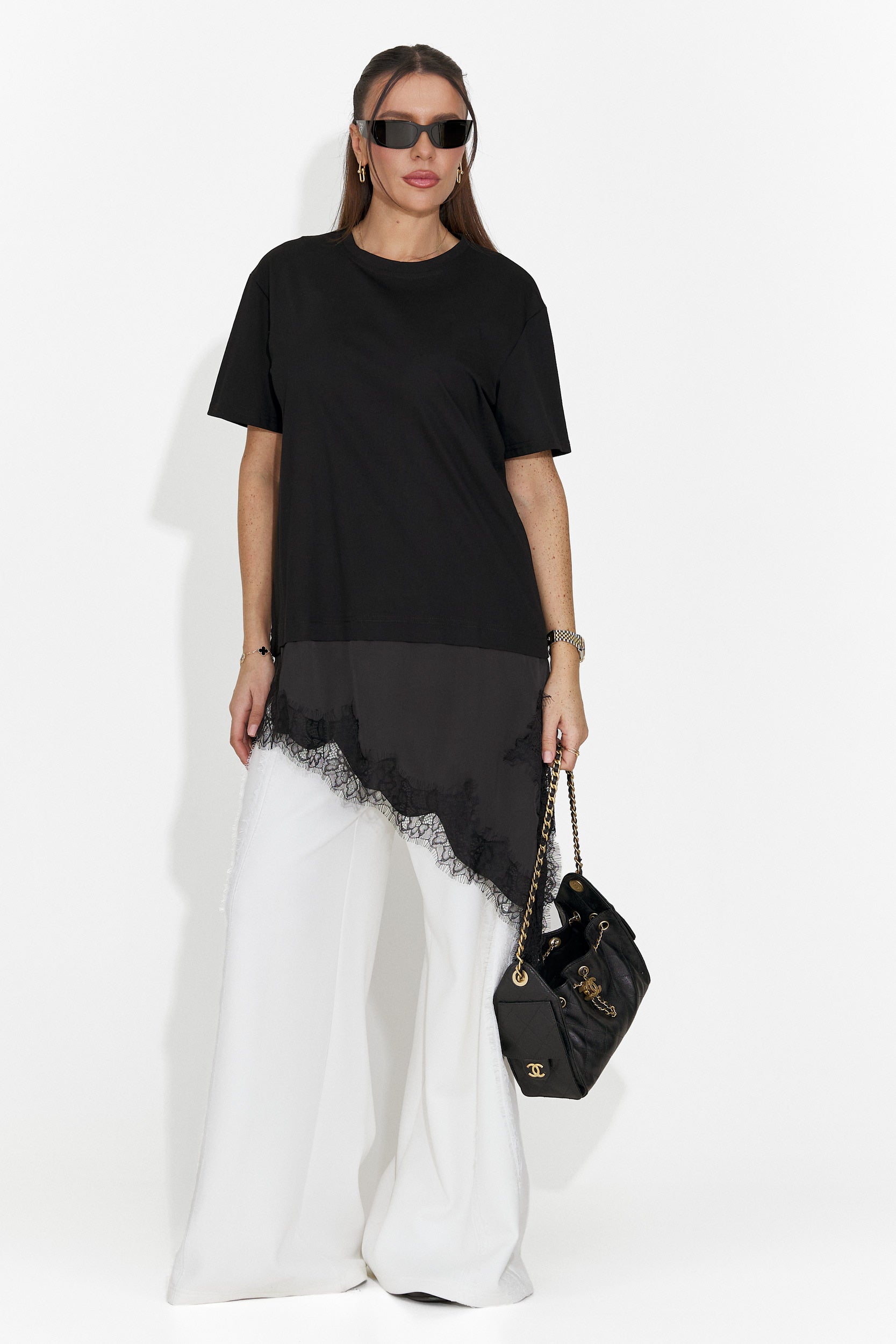 Дамска ежедневна черна тениска Arkana Bogas