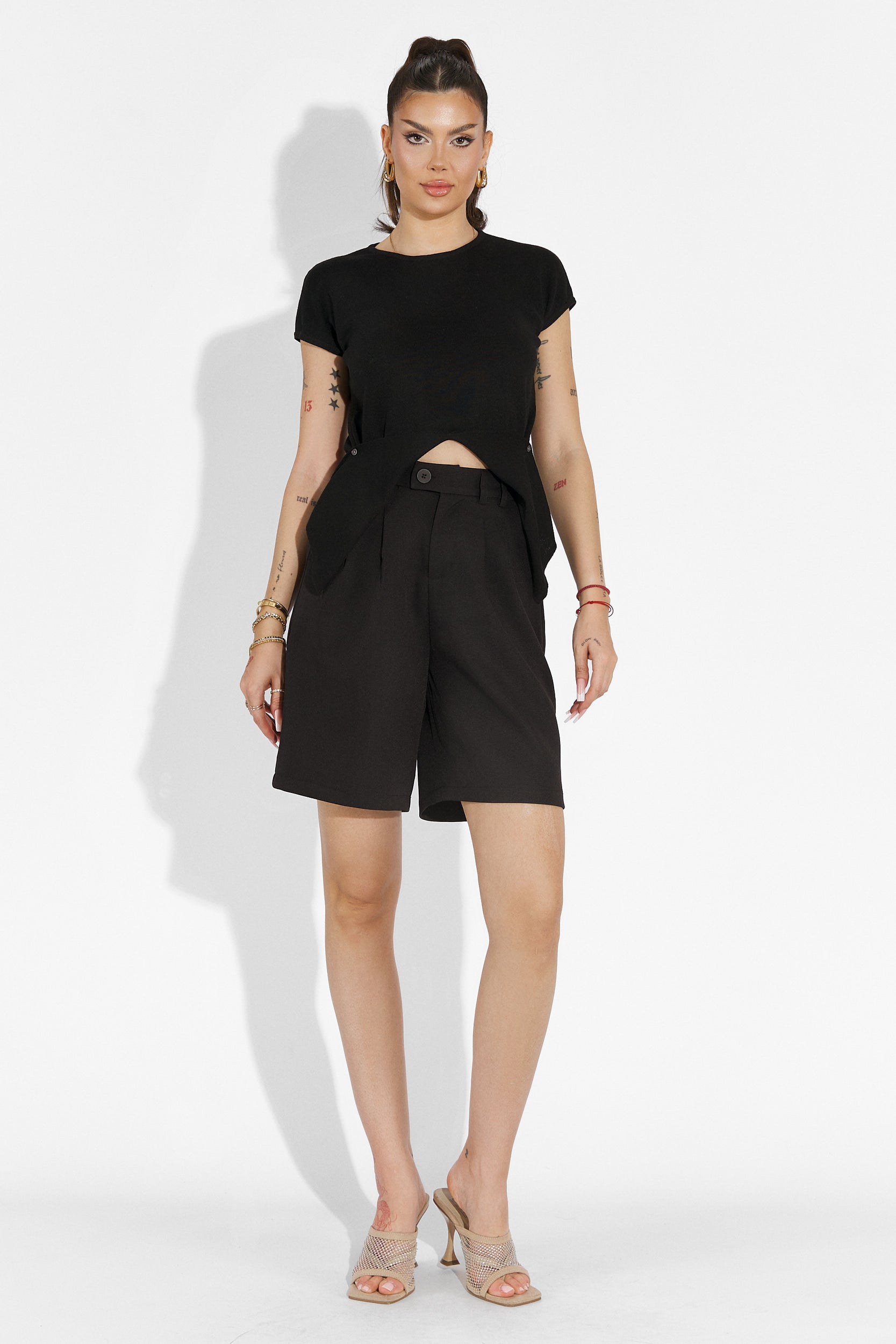 Дамска casual черна тениска Denisha Bogas