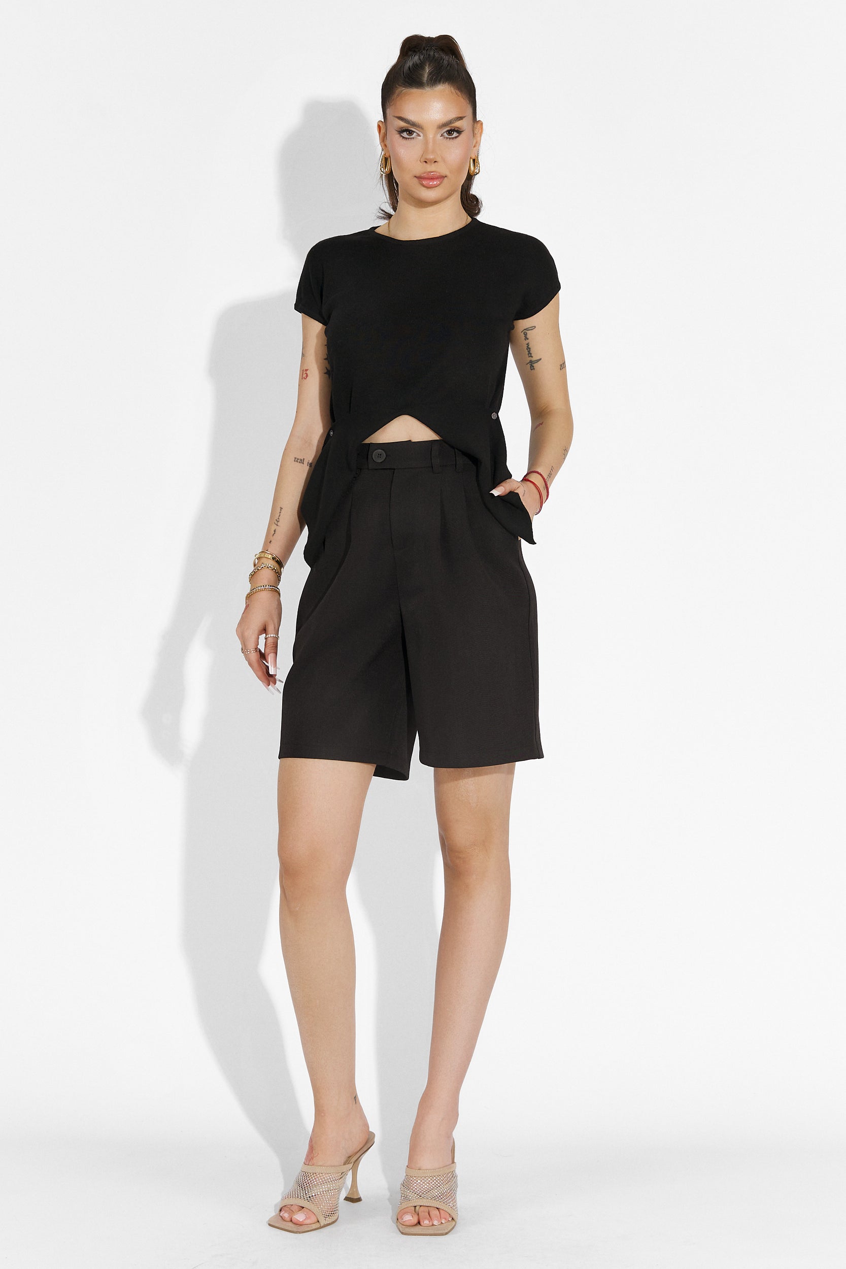 Дамска casual черна тениска Denisha Bogas