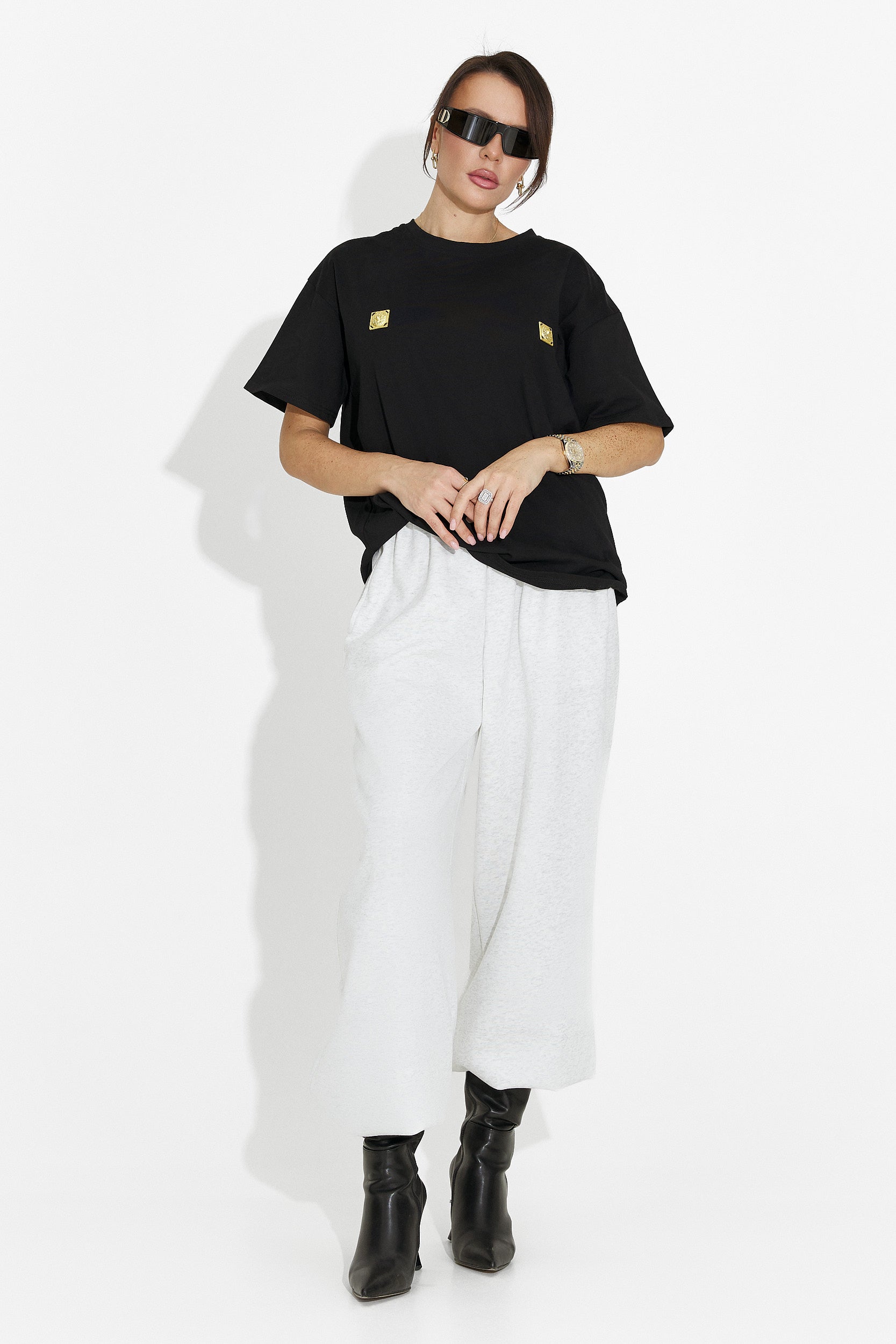 Дамска ежедневна черна тениска Lunesa Bogas