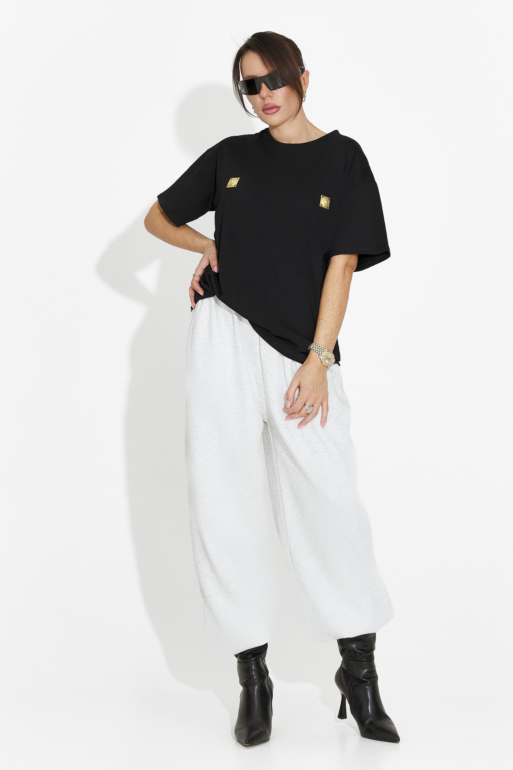 Дамска ежедневна черна тениска Lunesa Bogas