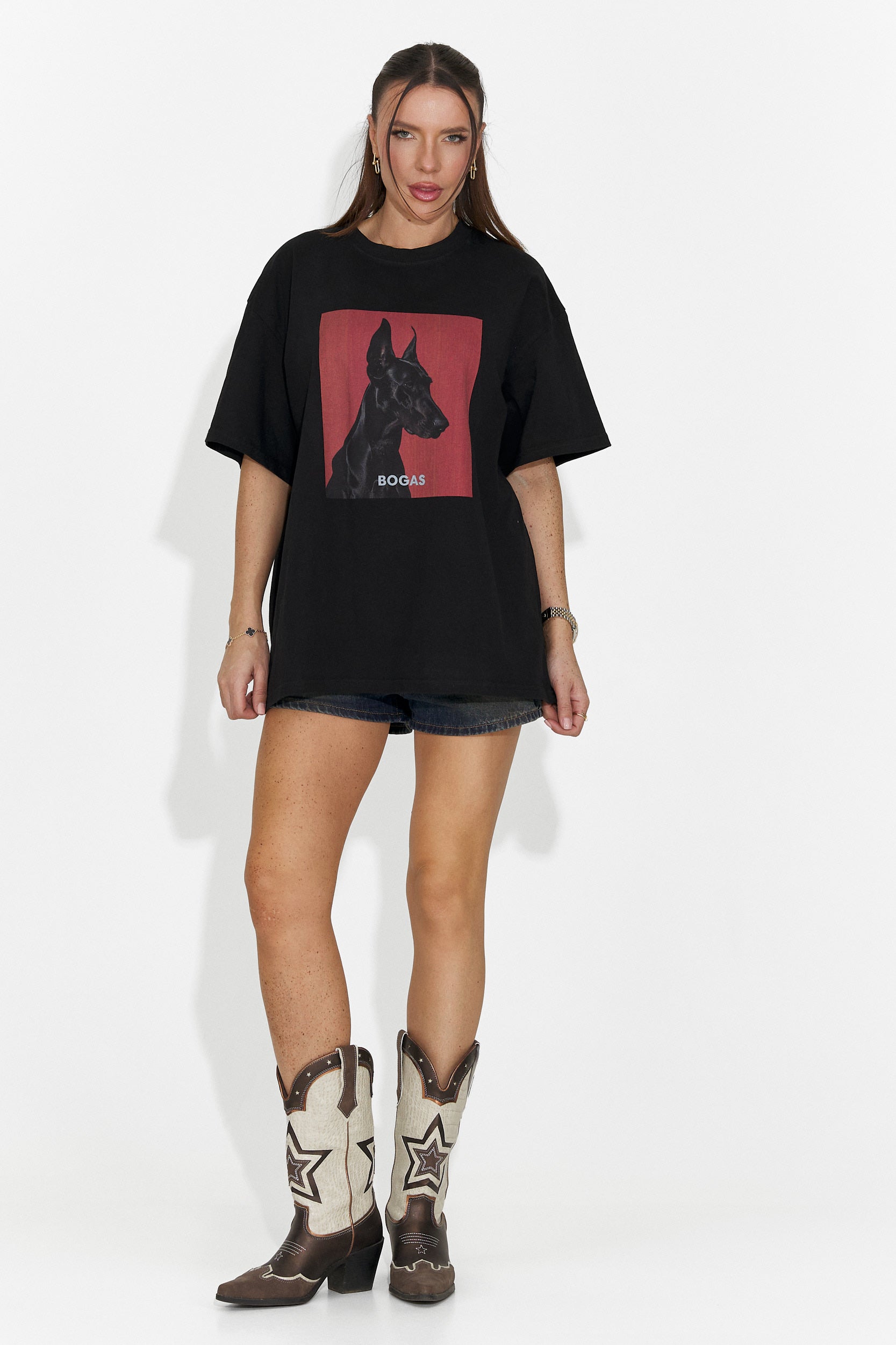 Дамска ежедневна черна тениска Solenia Bogas