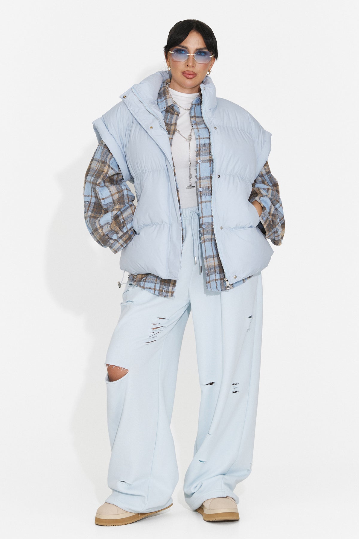 Vesta casual bleu Selitsoria Bogas