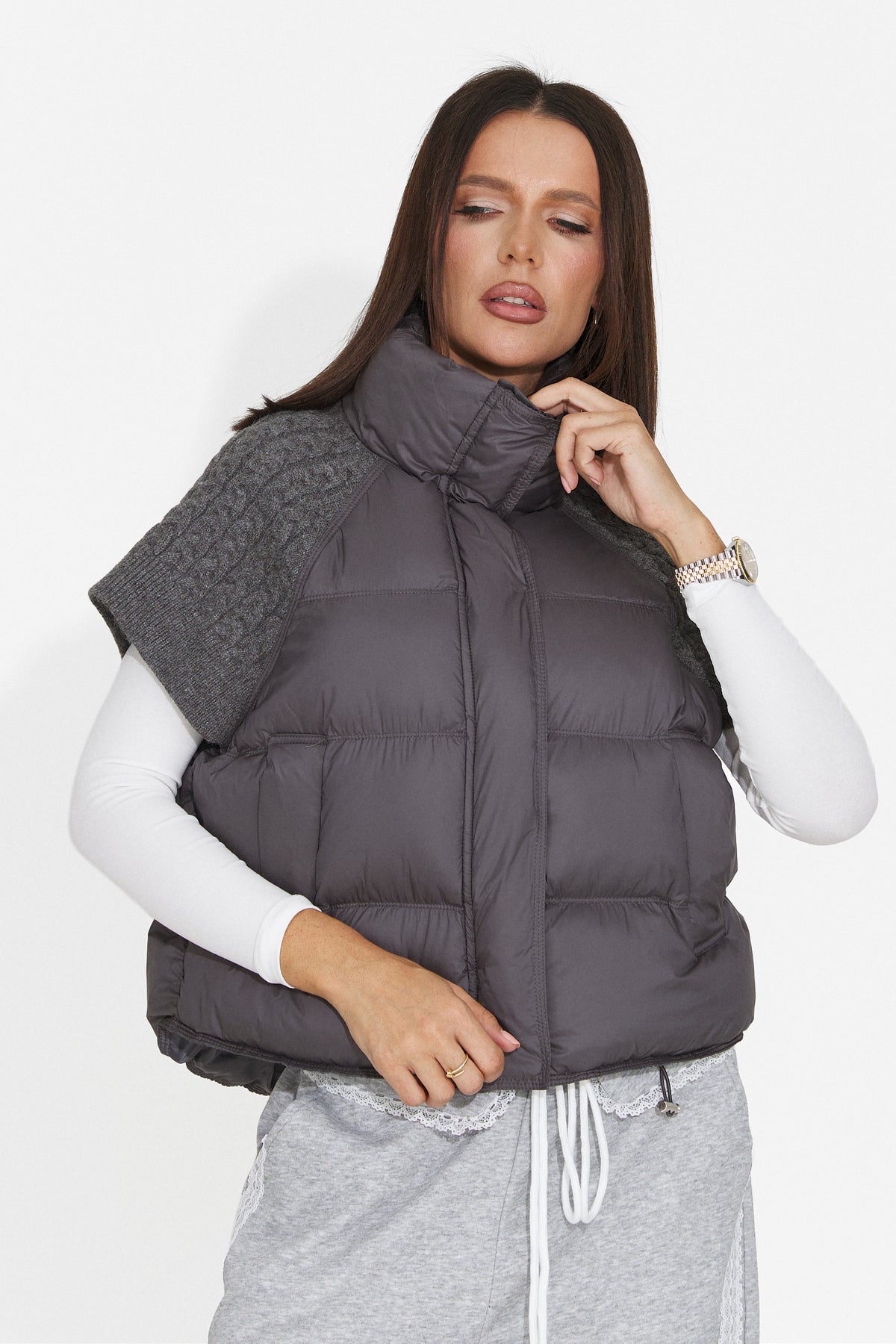 Vesta casual gri Vulrira Bogas