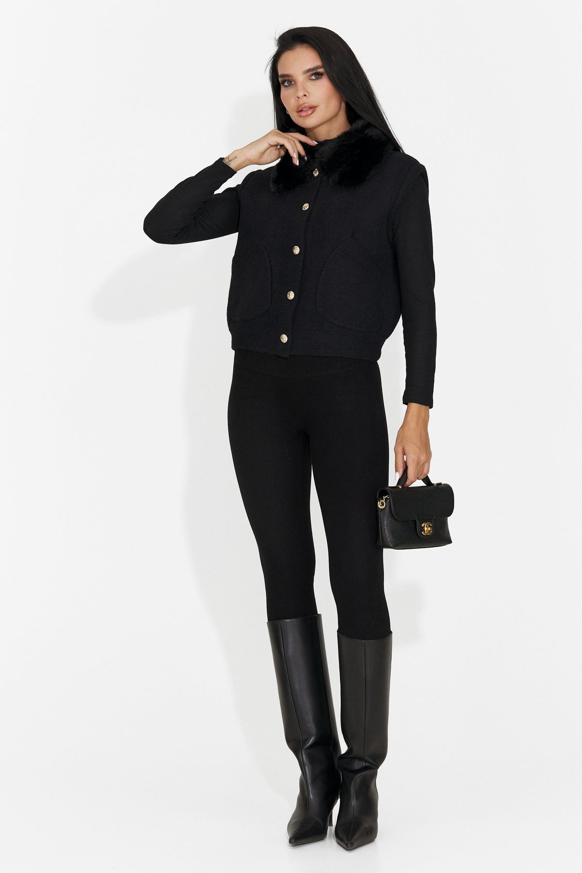 Vesta casual neagra Chocesia Bogas
