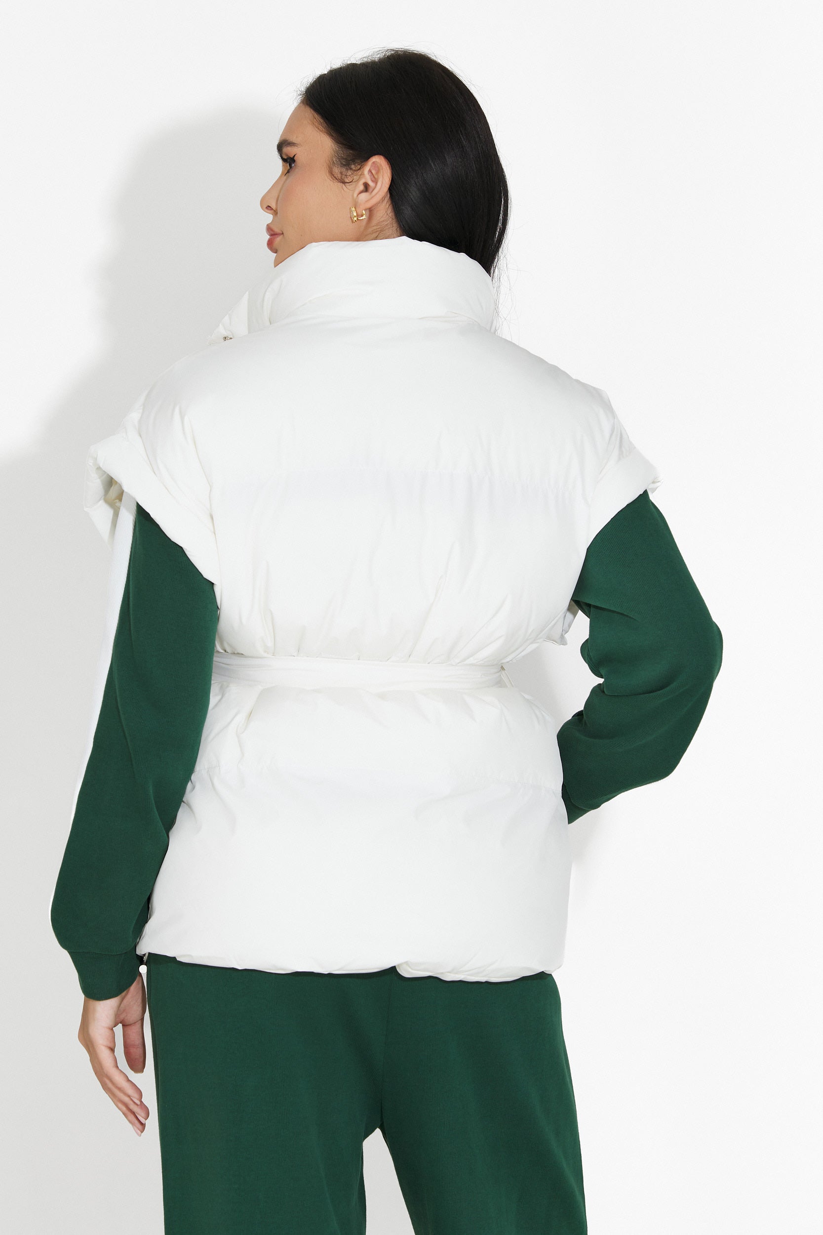 Бяла дамска ежедневна жилетка Denoria Bogas