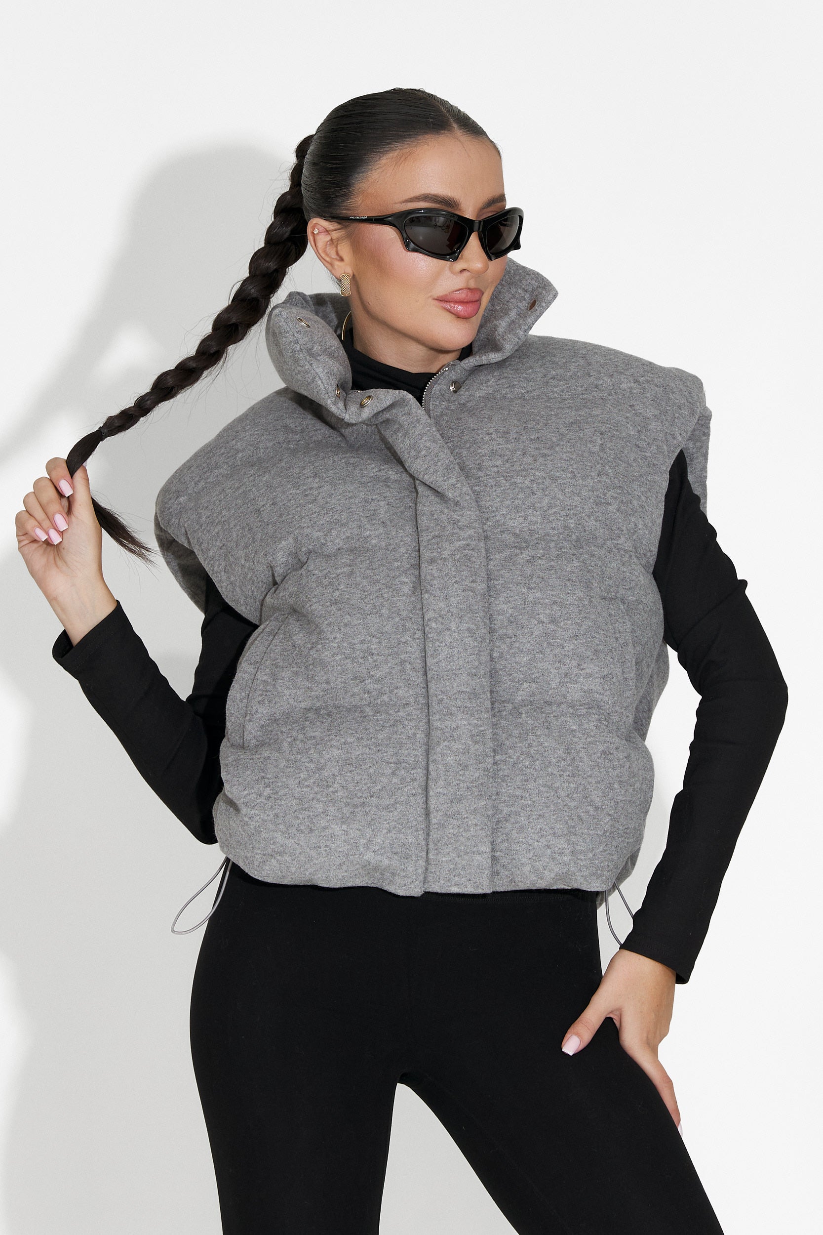 Сива дамска ежедневна жилетка Cendira Bogas