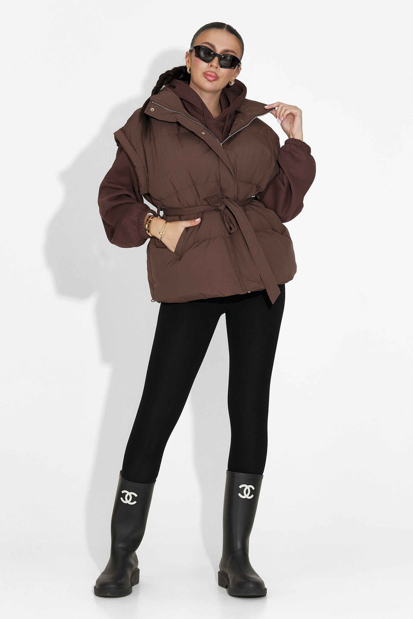 Кафяво дамско ежедневно сако Denoria Bogas