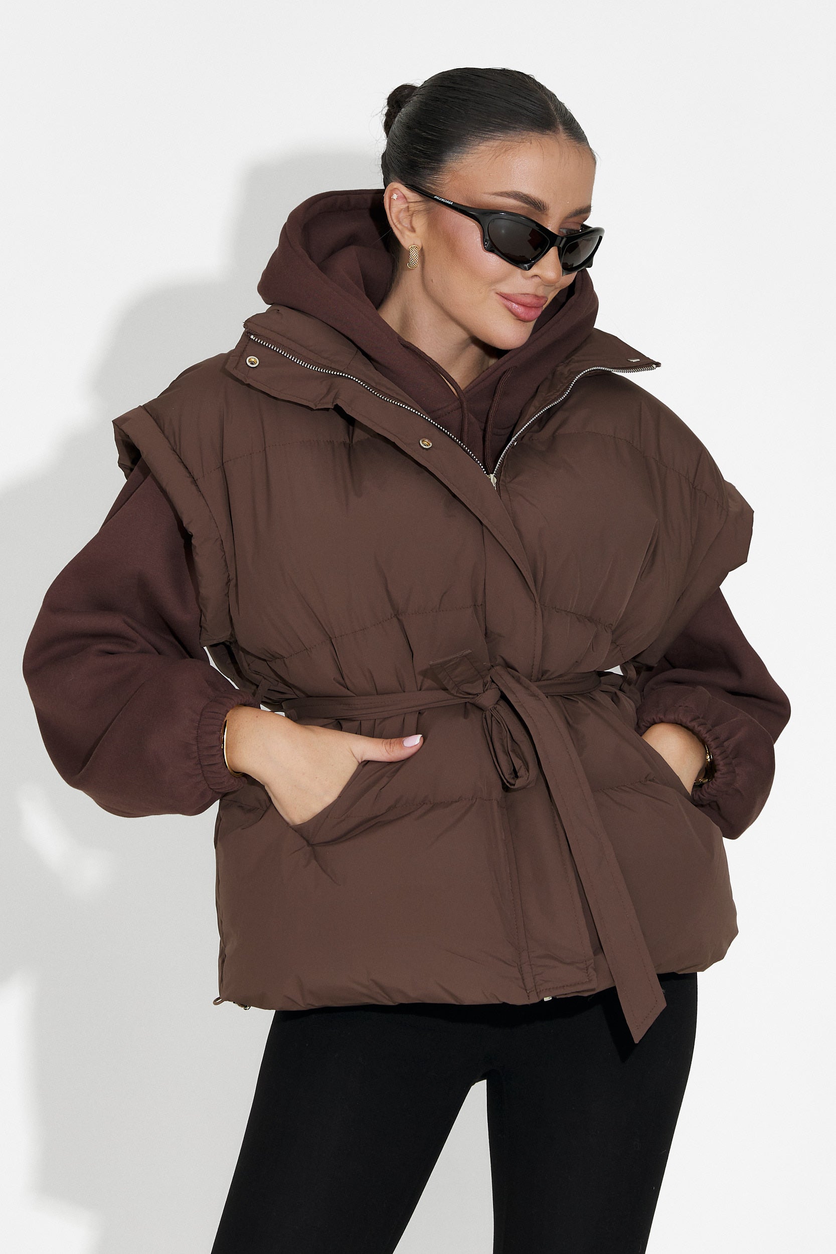 Кафяво дамско ежедневно сако Denoria Bogas