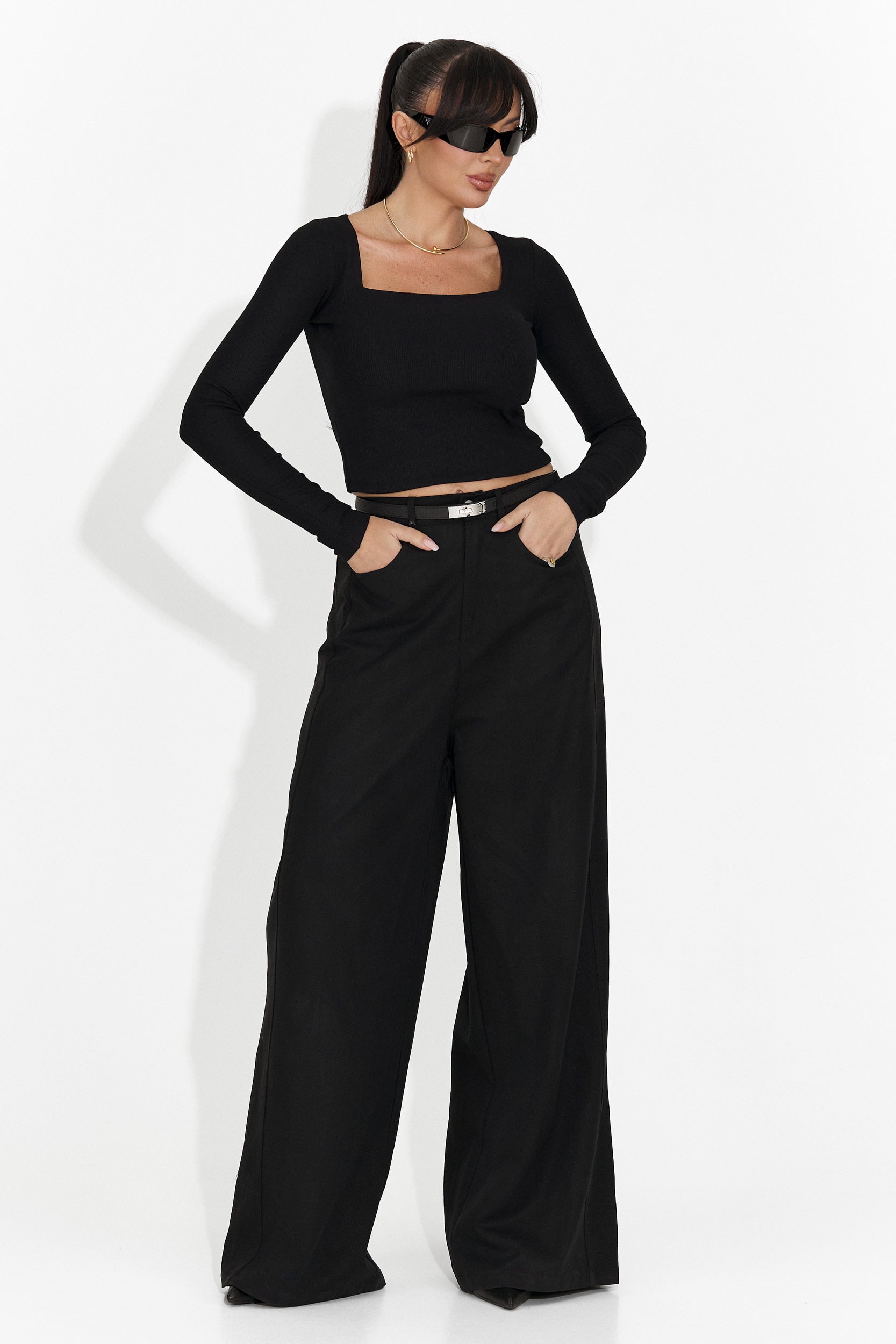 Кежуал блуза в черно за жени от Irsaia Bogas