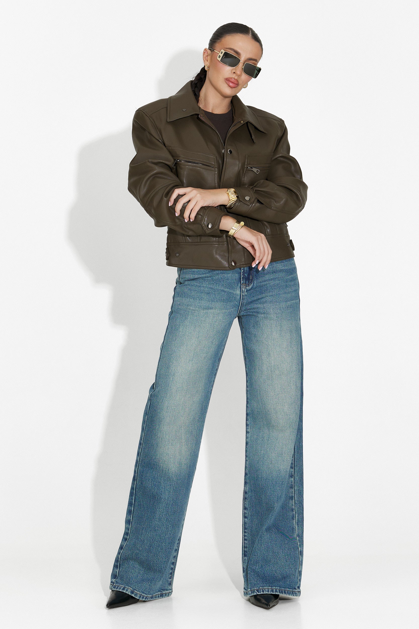 Сини дамски дънки Veyra Bogas в ежедневен стил