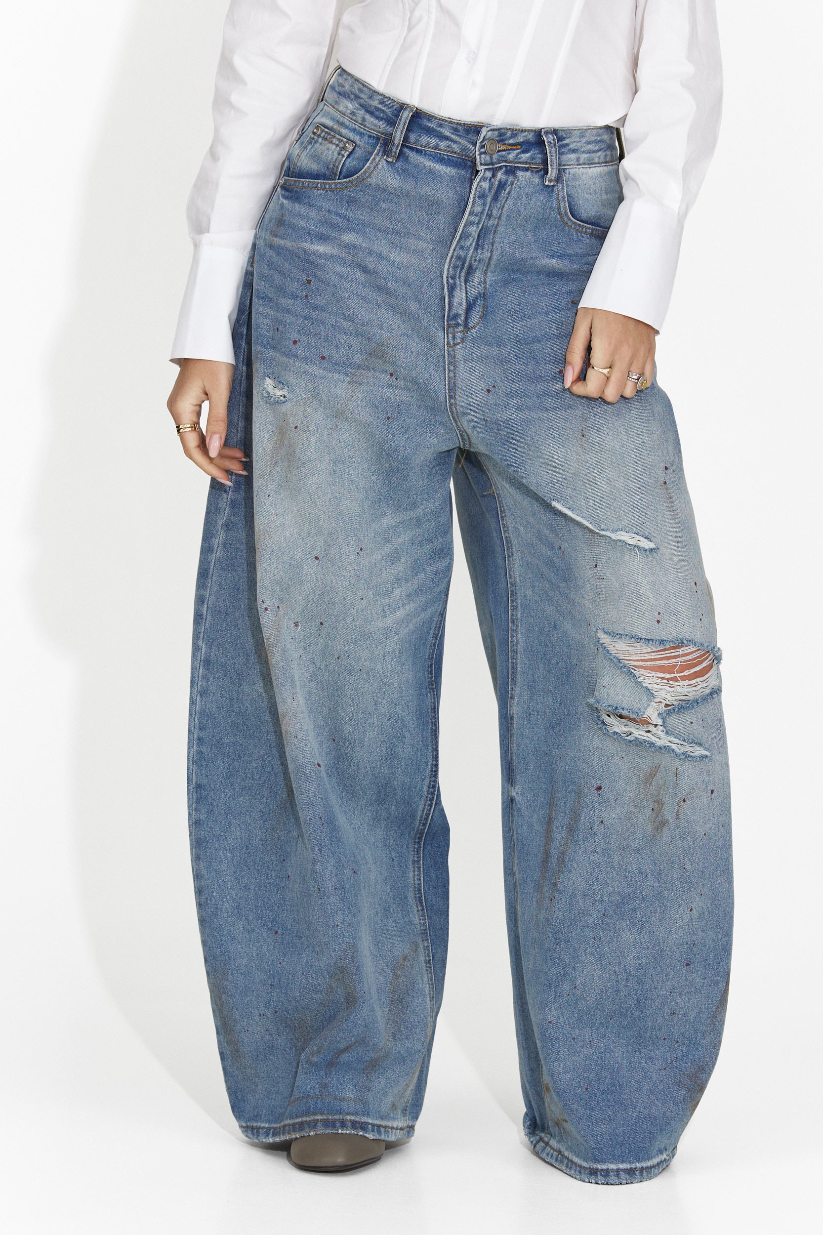 Сини дамски ежедневни дънки Владия Богас