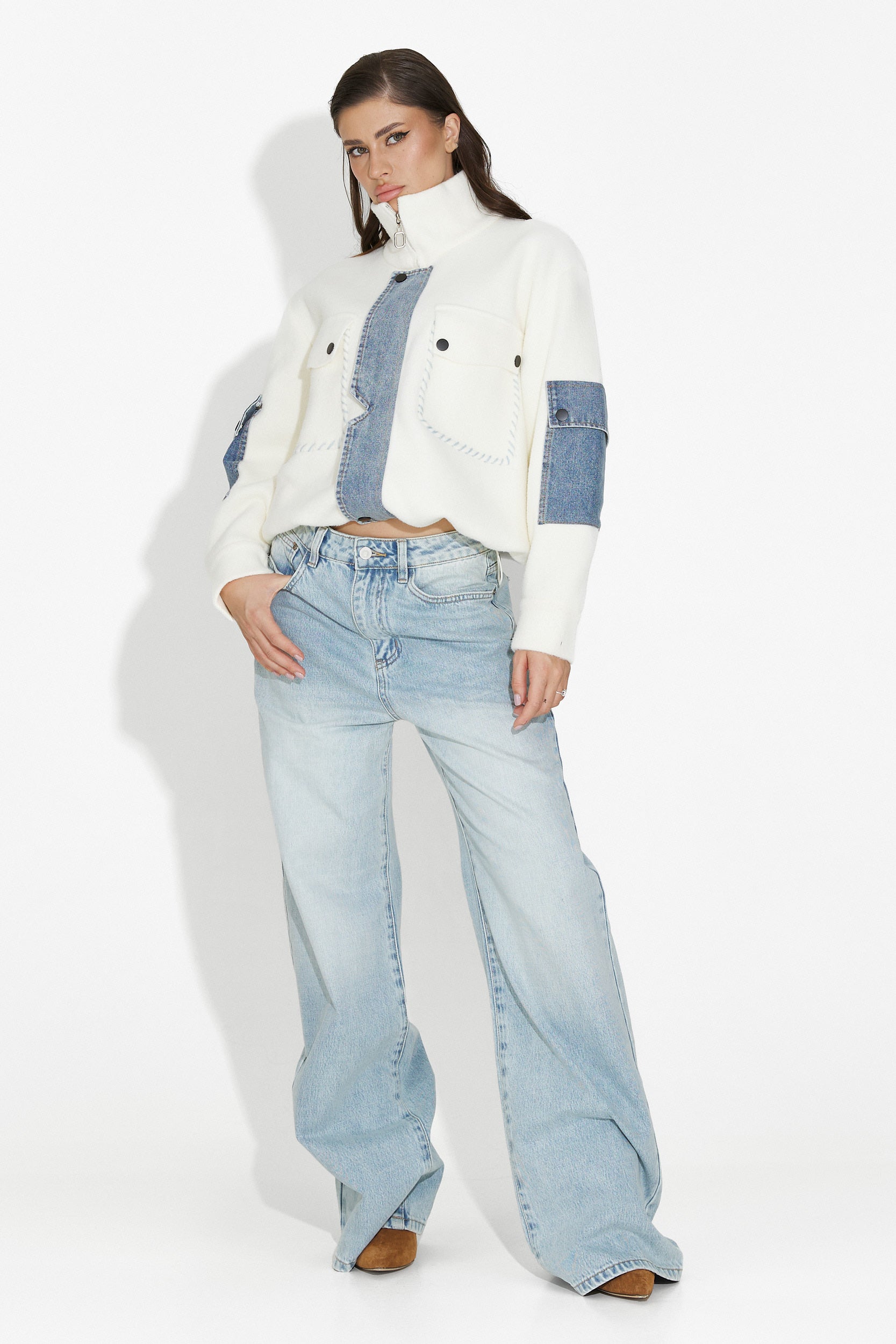 Дамски кежуал дънки в синьо Aurenza Bogas