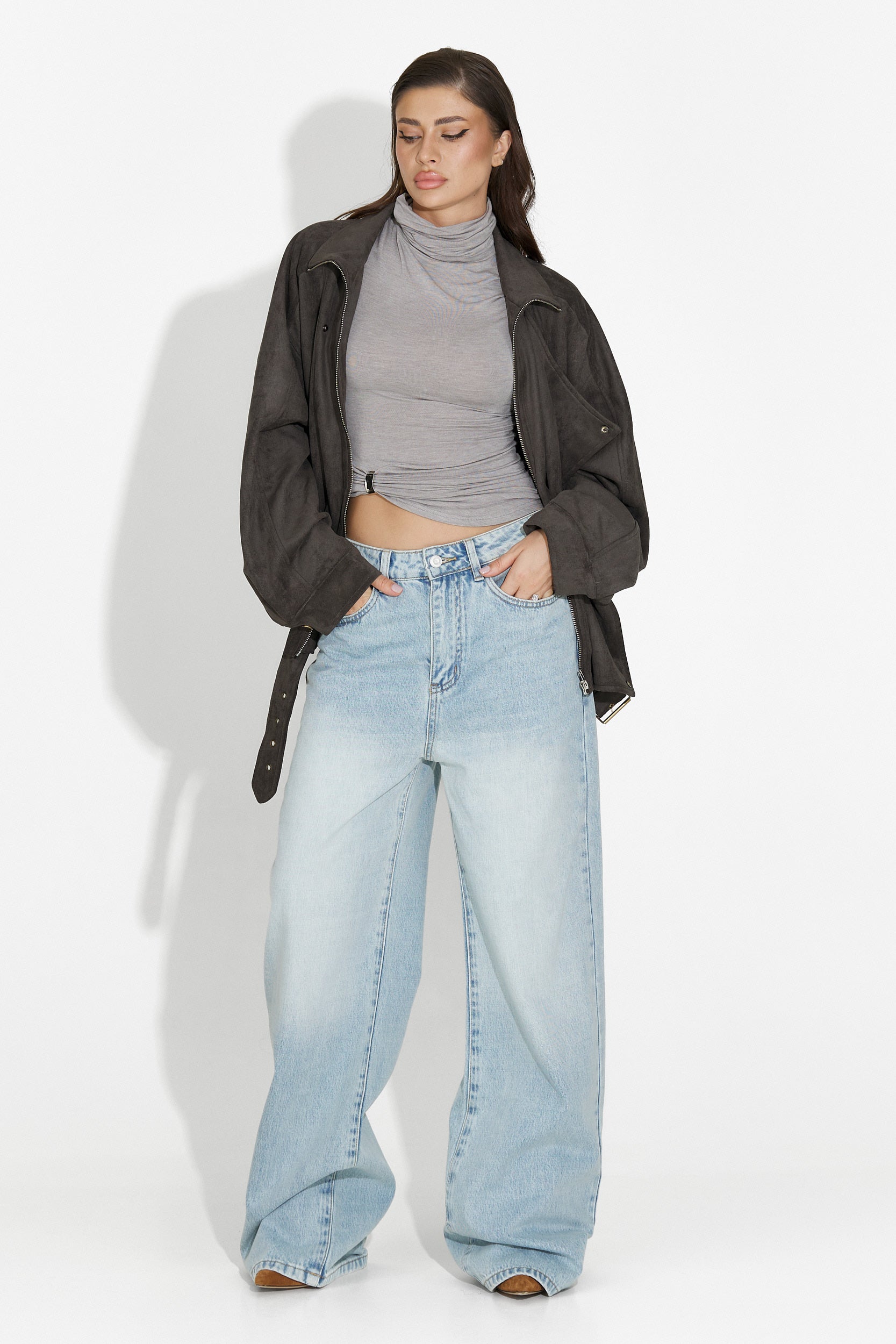 Дамски кежуал дънки в синьо Aurenza Bogas