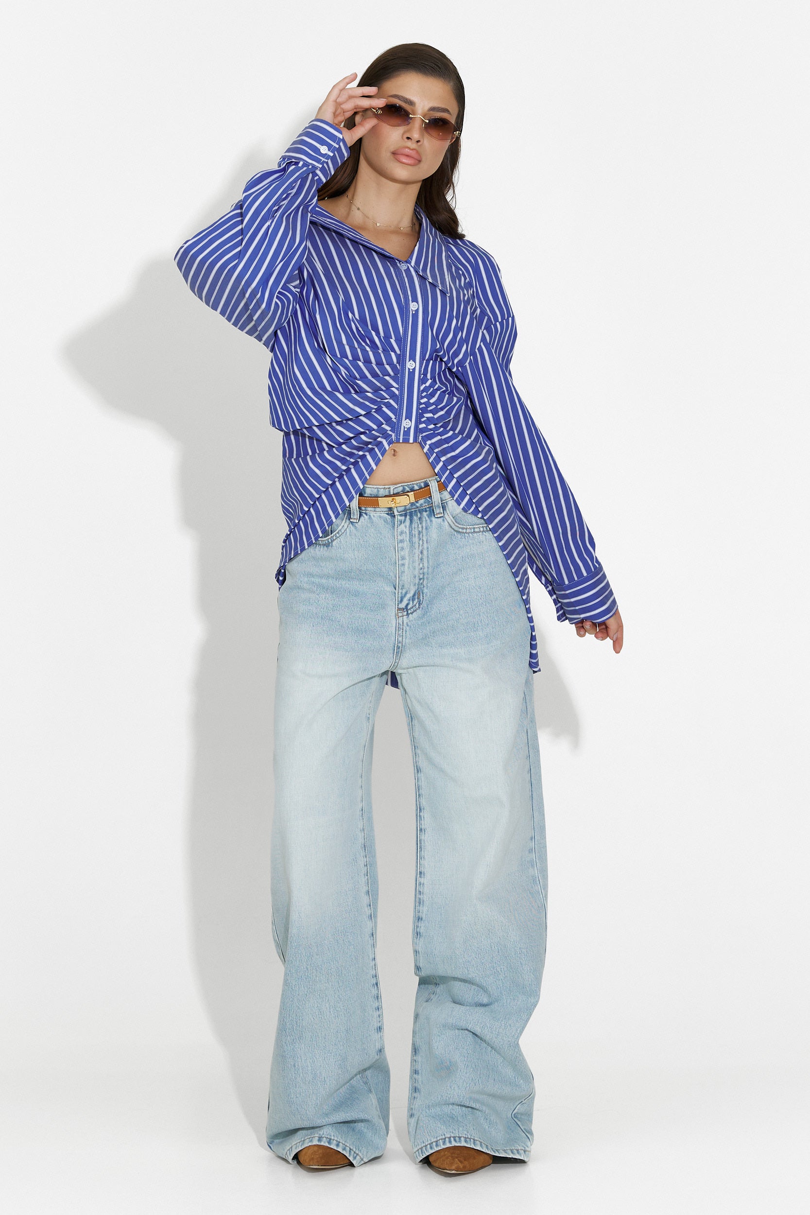 Дамски кежуал дънки в синьо Aurenza Bogas