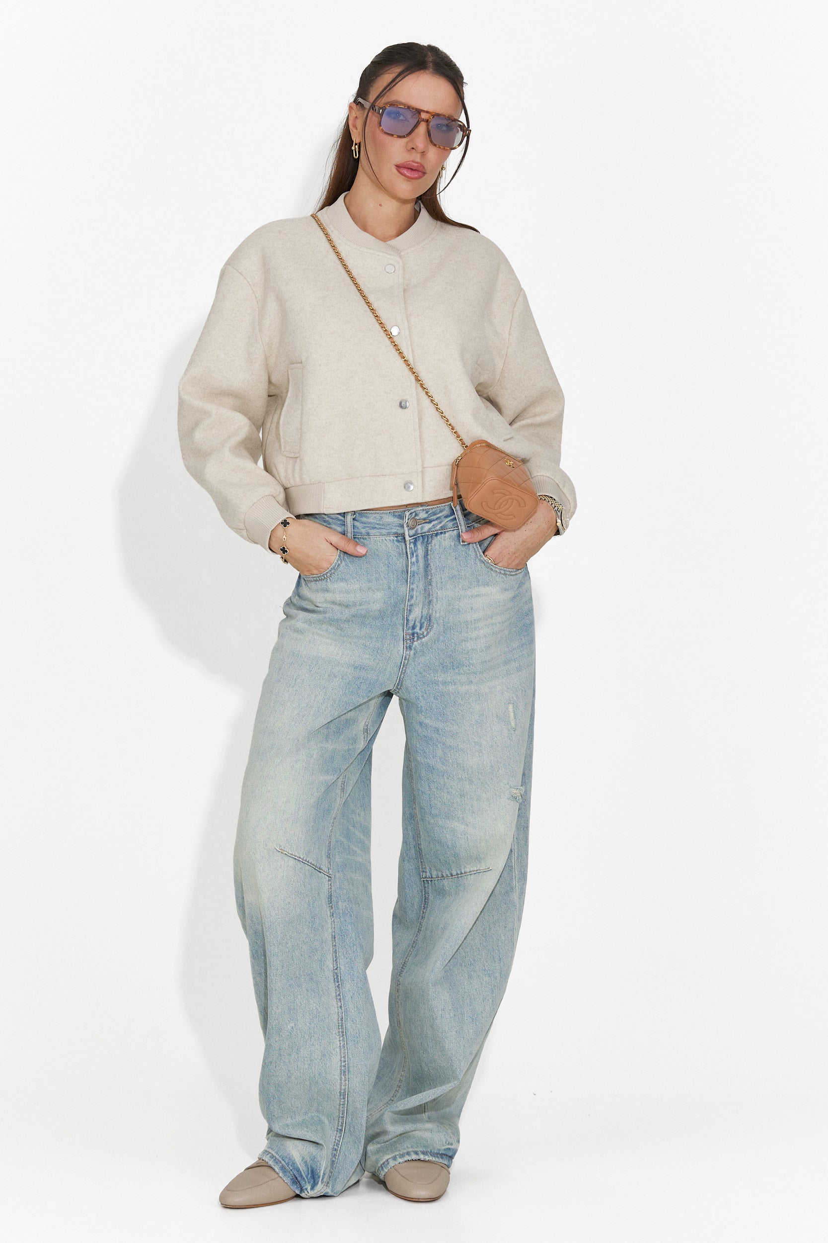 Дамски ежедневни светлосини дънки Hanina Bogas