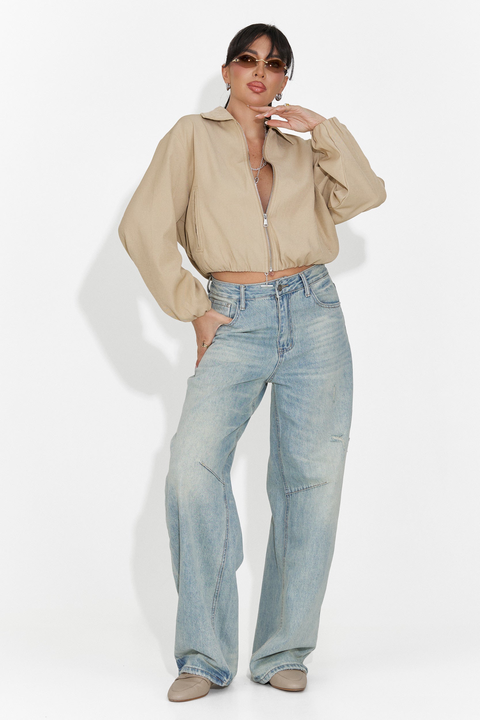 Дамски ежедневни светлосини дънки Hanina Bogas