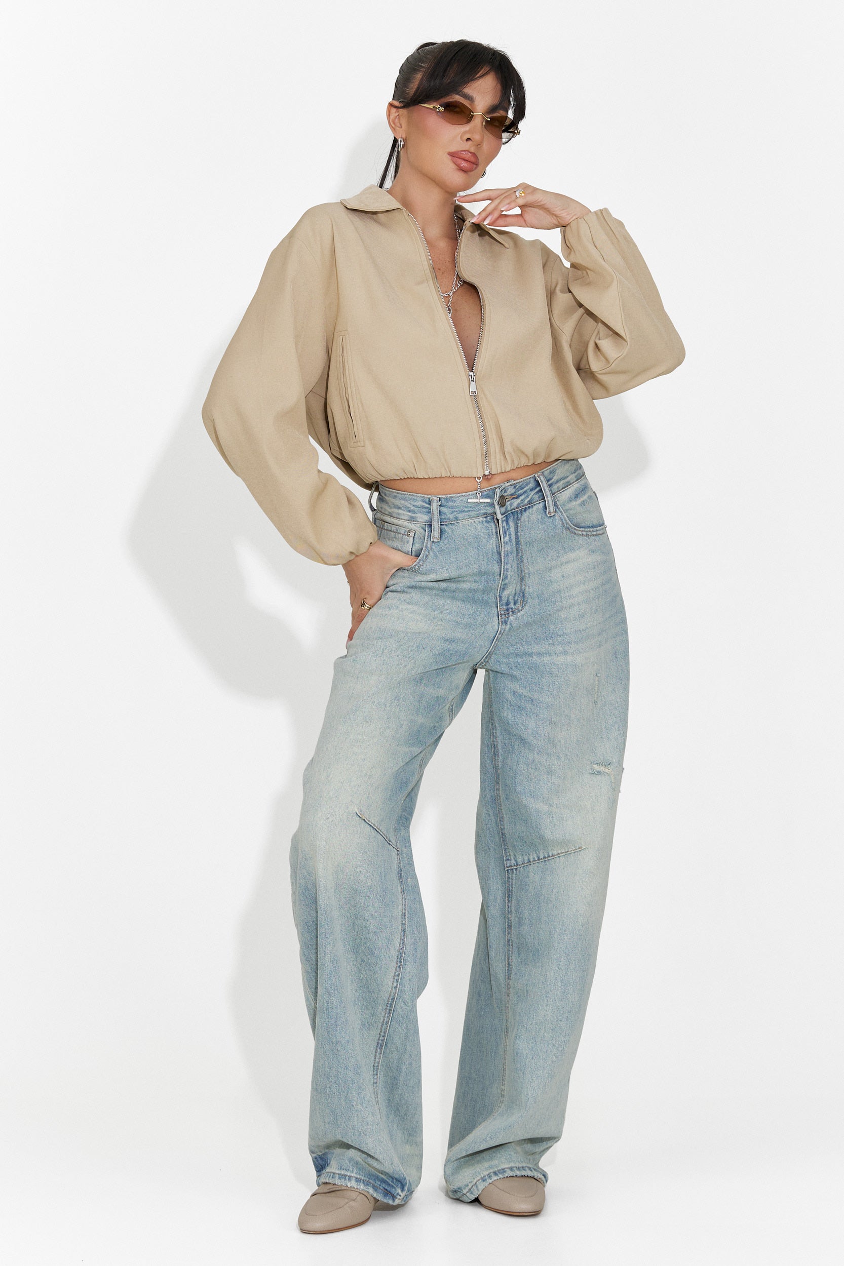 Дамски ежедневни светлосини дънки Hanina Bogas