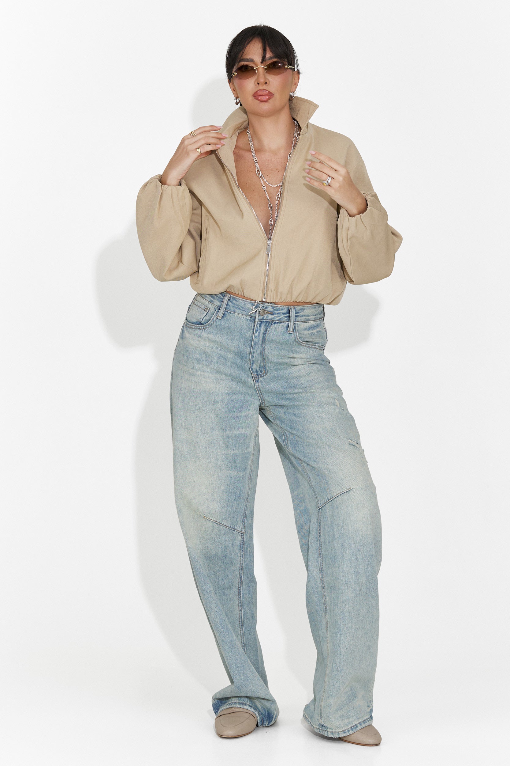 Дамски ежедневни светлосини дънки Hanina Bogas