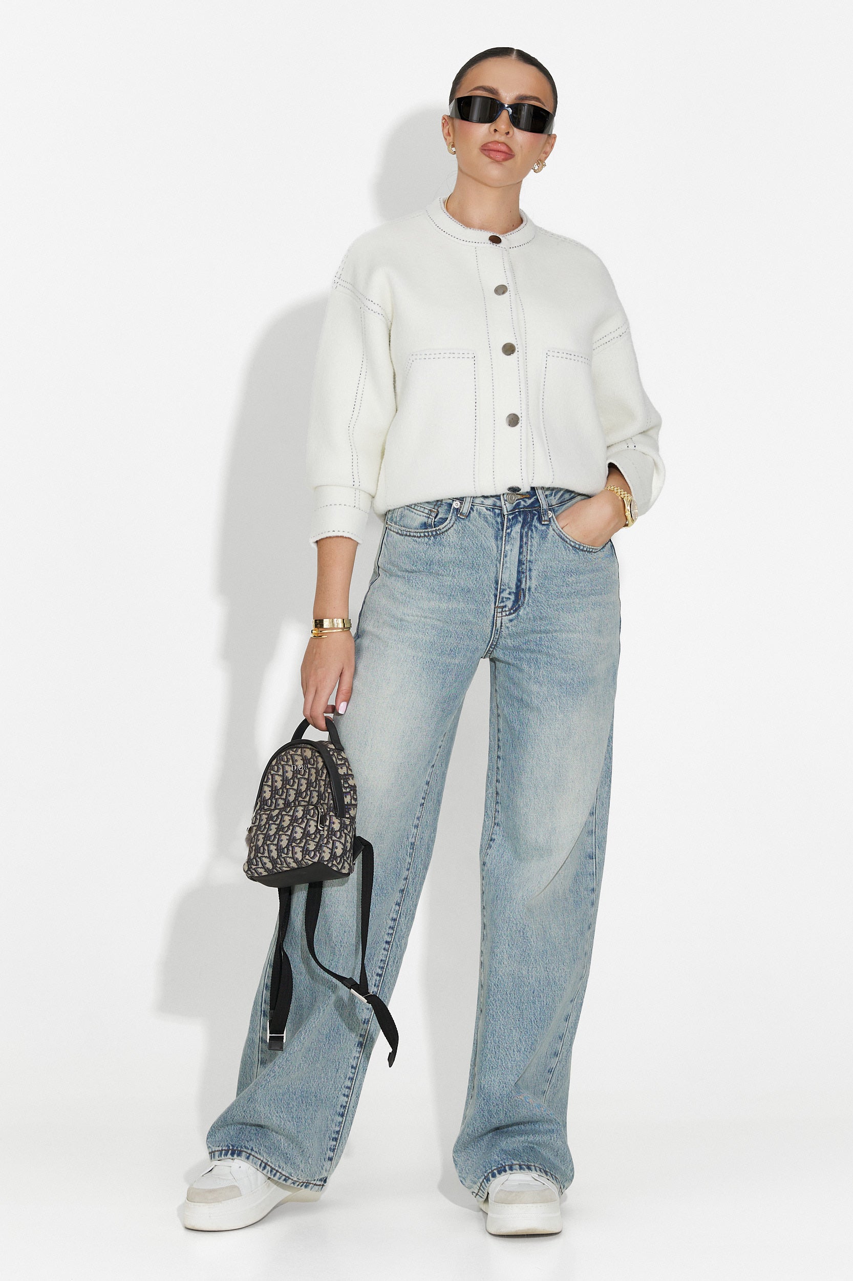 Дамски кежуал дънки в синьо Sadia Bogas