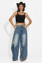 Дамски дънки ежедневни тъмносини Renelia Bogas