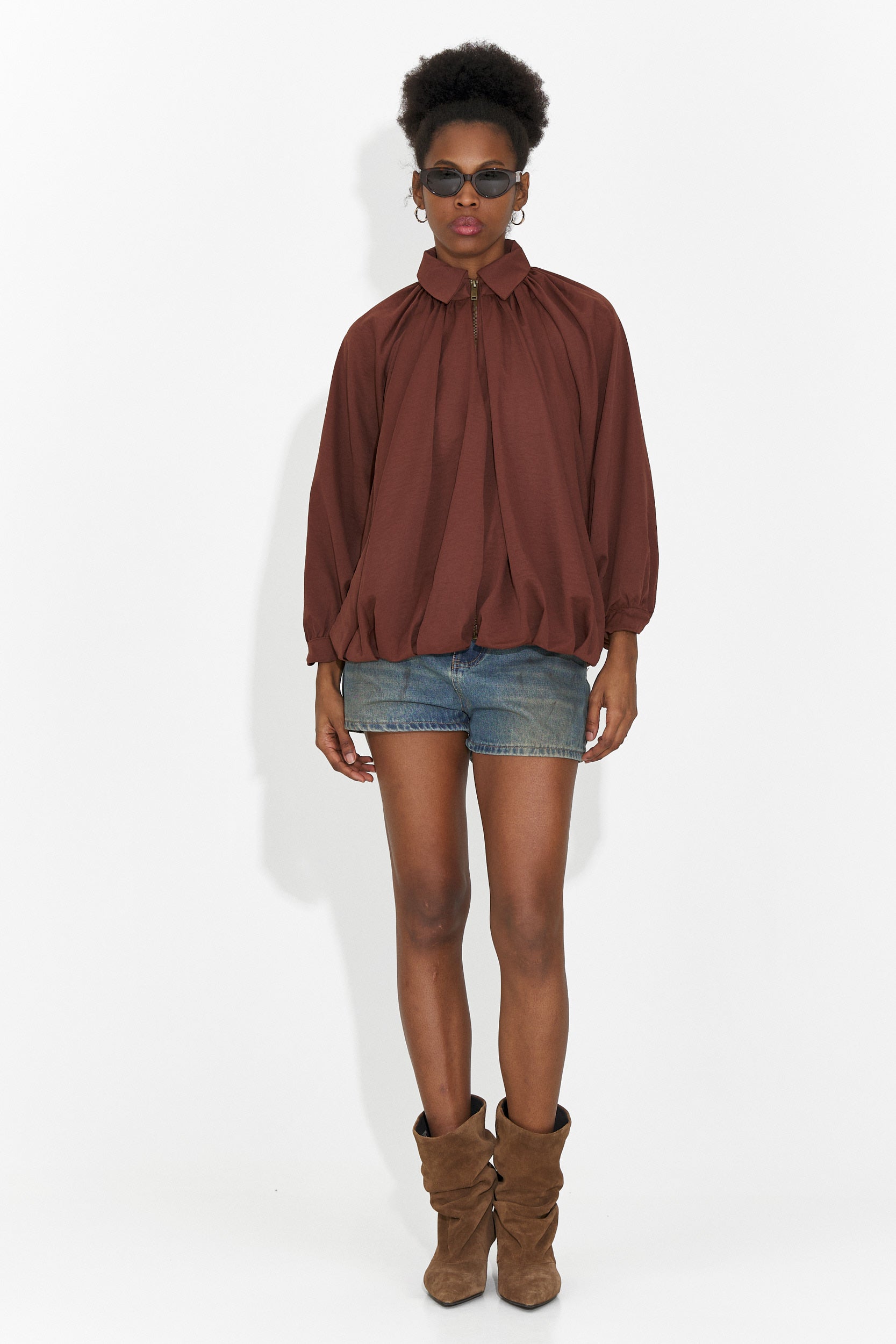 Дамски къси ежедневни дънки светлосини Cherele Bogas