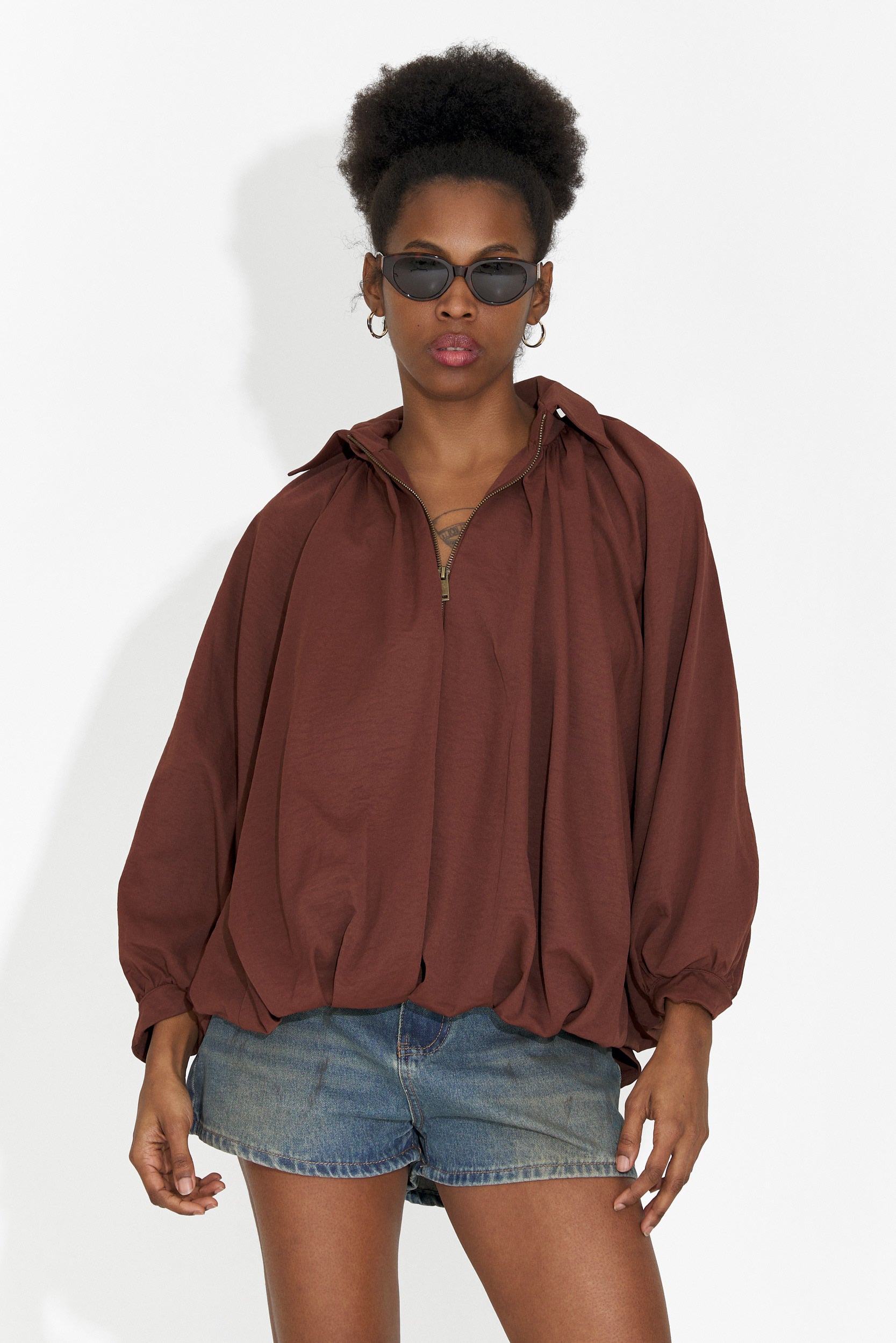 Дамски къси ежедневни дънки светлосини Cherele Bogas